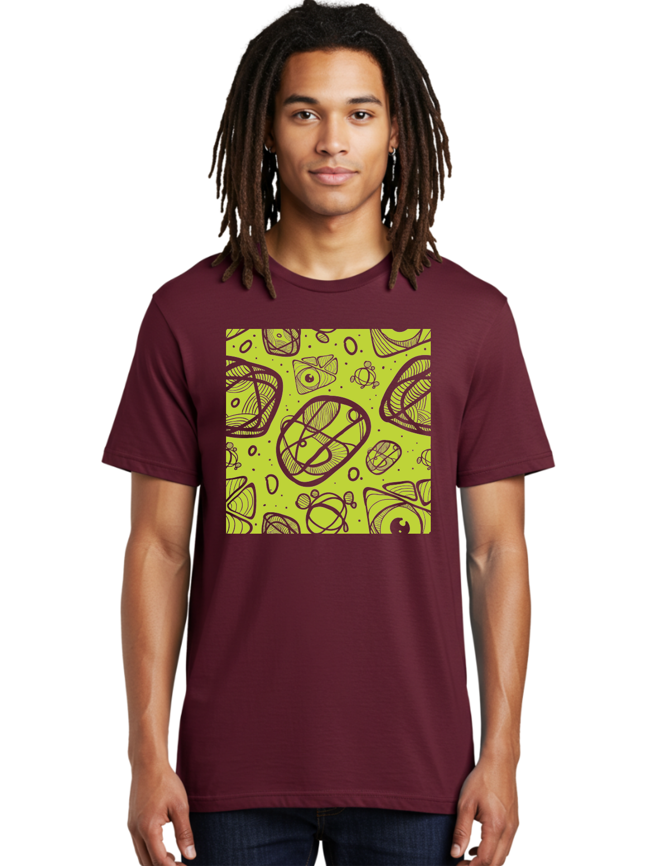 Ocean-Life Men'S Graphic Tee, 100% Cotton, Comfortable Casual Summer Wear, Machine Washable, Stylish Fish Illustrations, Ocean Creatures, Abstract Art, White Line Drawings, Playful Patterns, Whimsical Designs, Food-Inspired Artwork, Aac409 22