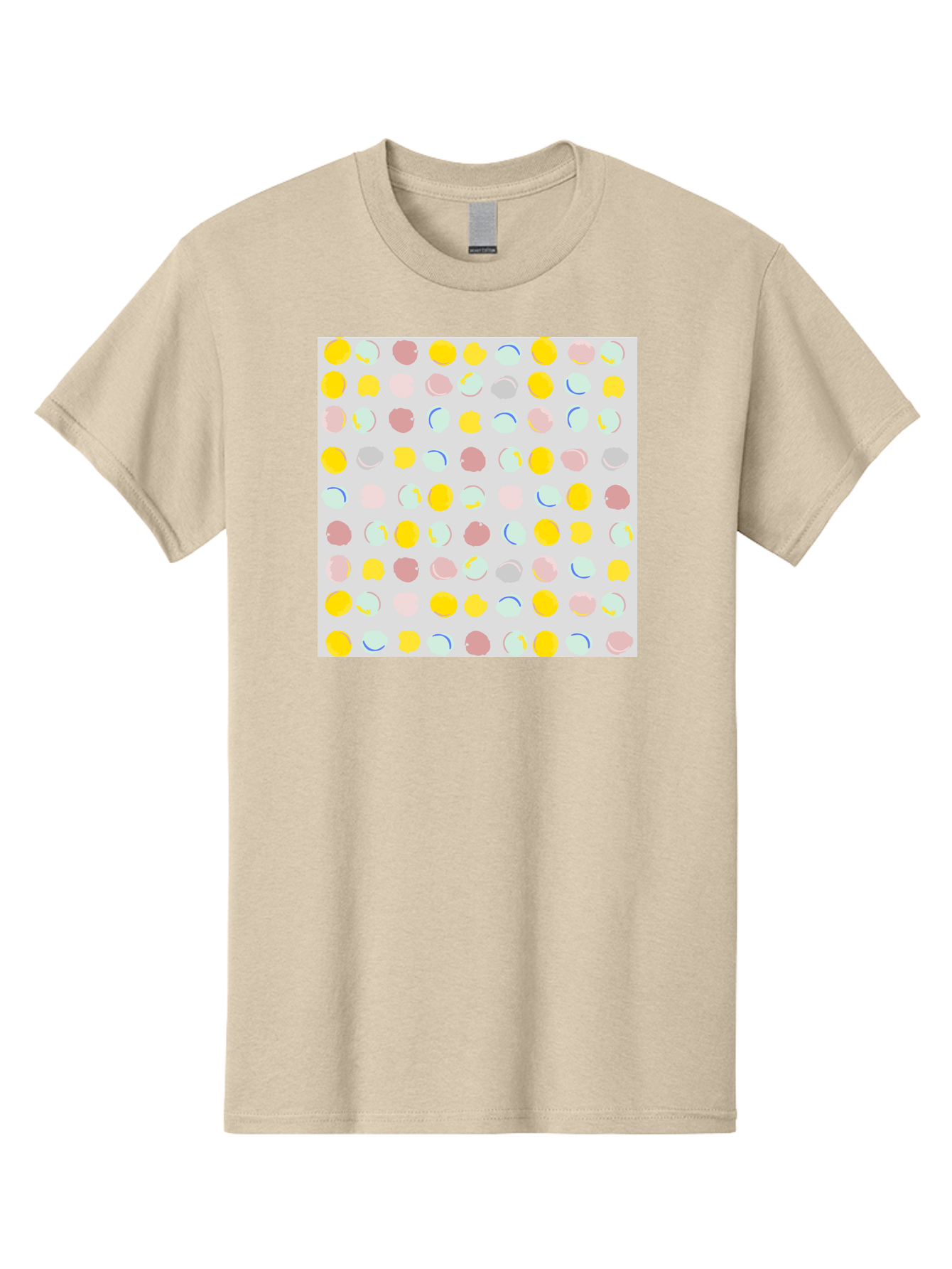 Pastel-Polka-Dots Men'S Graphic Tee, 100% Cotton, Comfortable Casual Summer Wear, Machine Washable, Pastel Colors, Abstract Design, Geometric Pattern, Colorful Dots, Creative Art, Decorative Background, Modern Style, Artistic Expression, Aac410 5