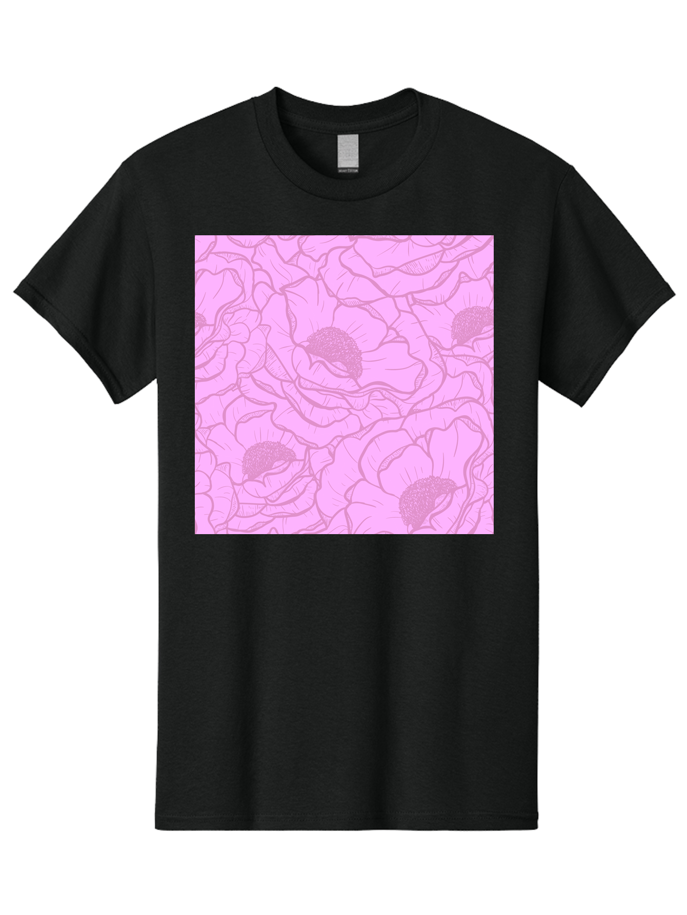 Poppies Men'S Graphic Tee, 100% Cotton, Comfortable Casual Summer Wear, Machine Washable, Pink Flowers, Floral Pattern, Delicate Petals, Intricate Details, Soft Pink Hue, Feminine Design, Bohemian Style, Wallpaper, Pastel Colors, Aac417 15