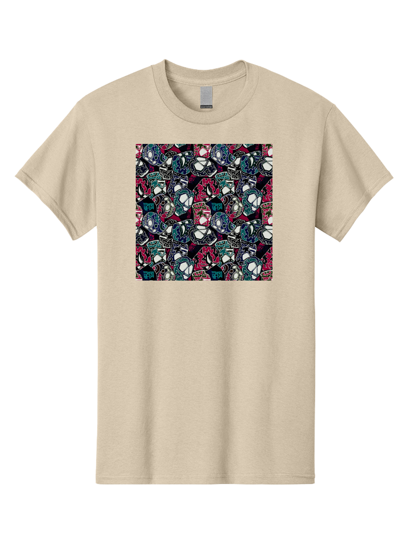 Sugar-Skull-Pattern Men'S Graphic Tee, 100% Cotton, Comfortable Casual Summer Wear, Machine Washable, Sugar Skulls, Colorful Skulls, Day Of The Dead, Mexican Culture, Ornate Designs, Floral Patterns, Vibrant Colors, Festive Atmosphere, Aac422 27