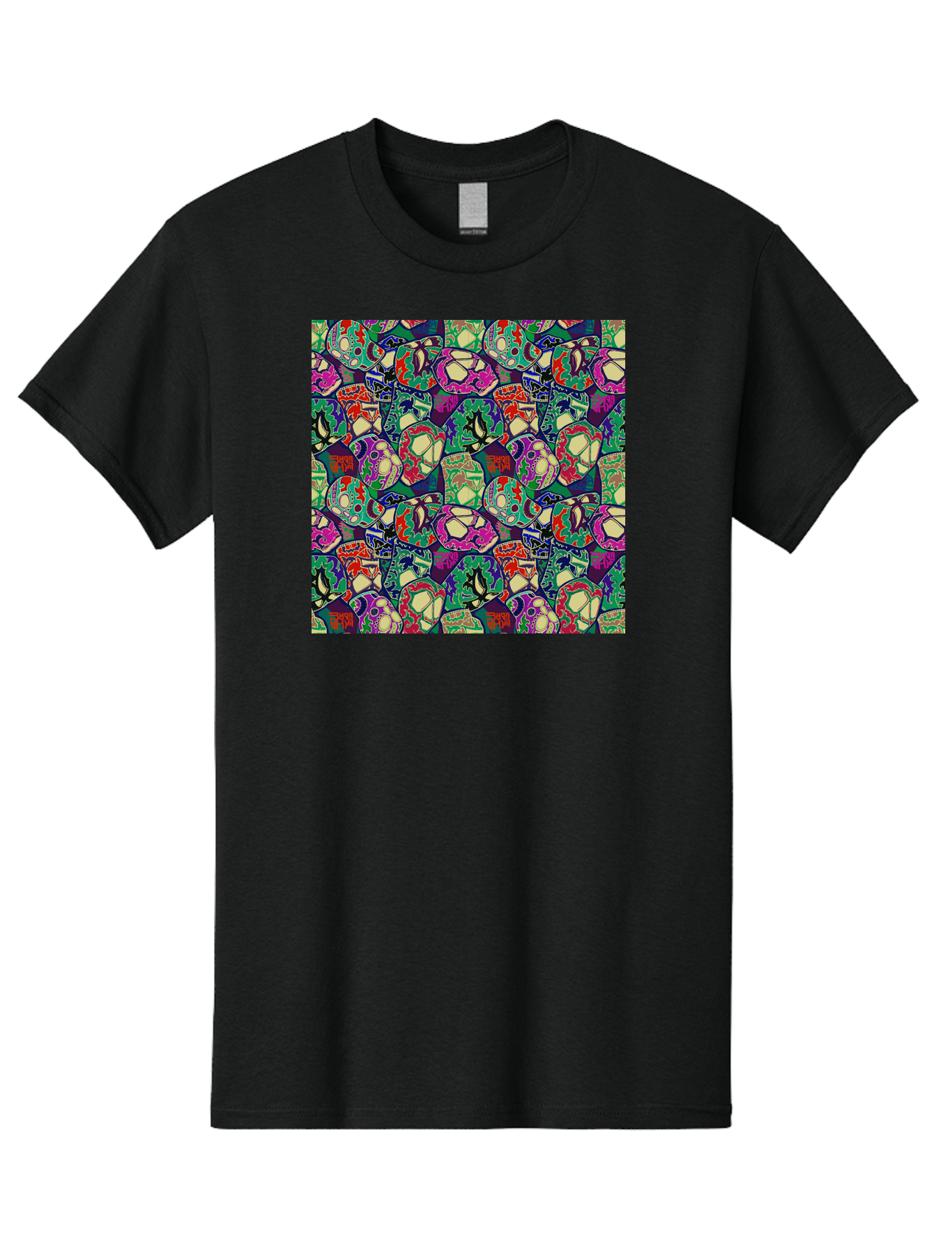 Sugar-Skulls Men'S Graphic Tee, 100% Cotton, Comfortable Casual Summer Wear, Machine Washable, Sugar Skulls, Colorful Designs, Vibrant Patterns, Dia De Los Muertos, Festive Atmosphere, Artistic Expression, Cultural Heritage, Intricate Details, Aac423 23