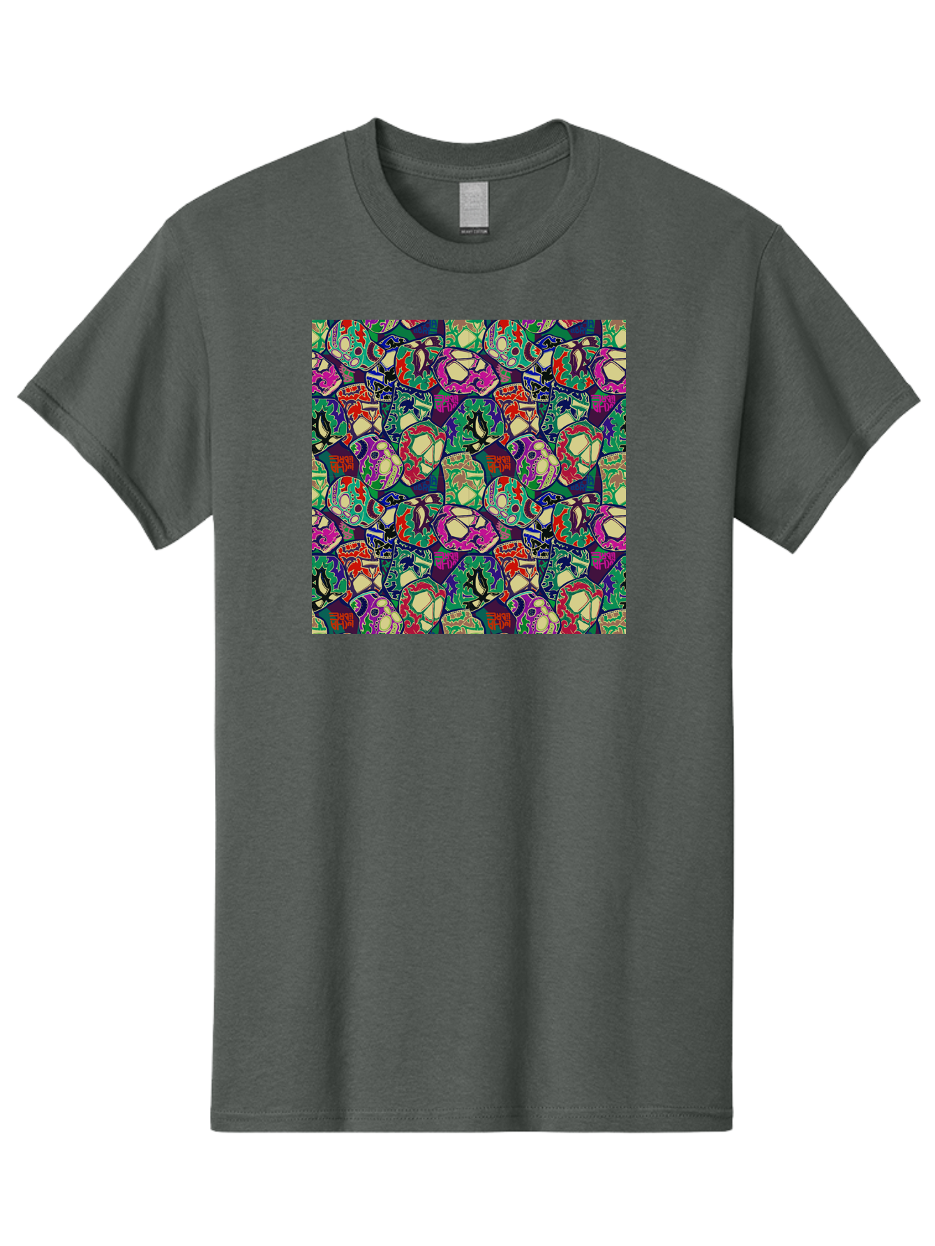 Sugar-Skulls Men'S Graphic Tee, 100% Cotton, Comfortable Casual Summer Wear, Machine Washable, Sugar Skulls, Colorful Designs, Vibrant Patterns, Dia De Los Muertos, Festive Atmosphere, Artistic Expression, Cultural Heritage, Intricate Details, Aac423 1