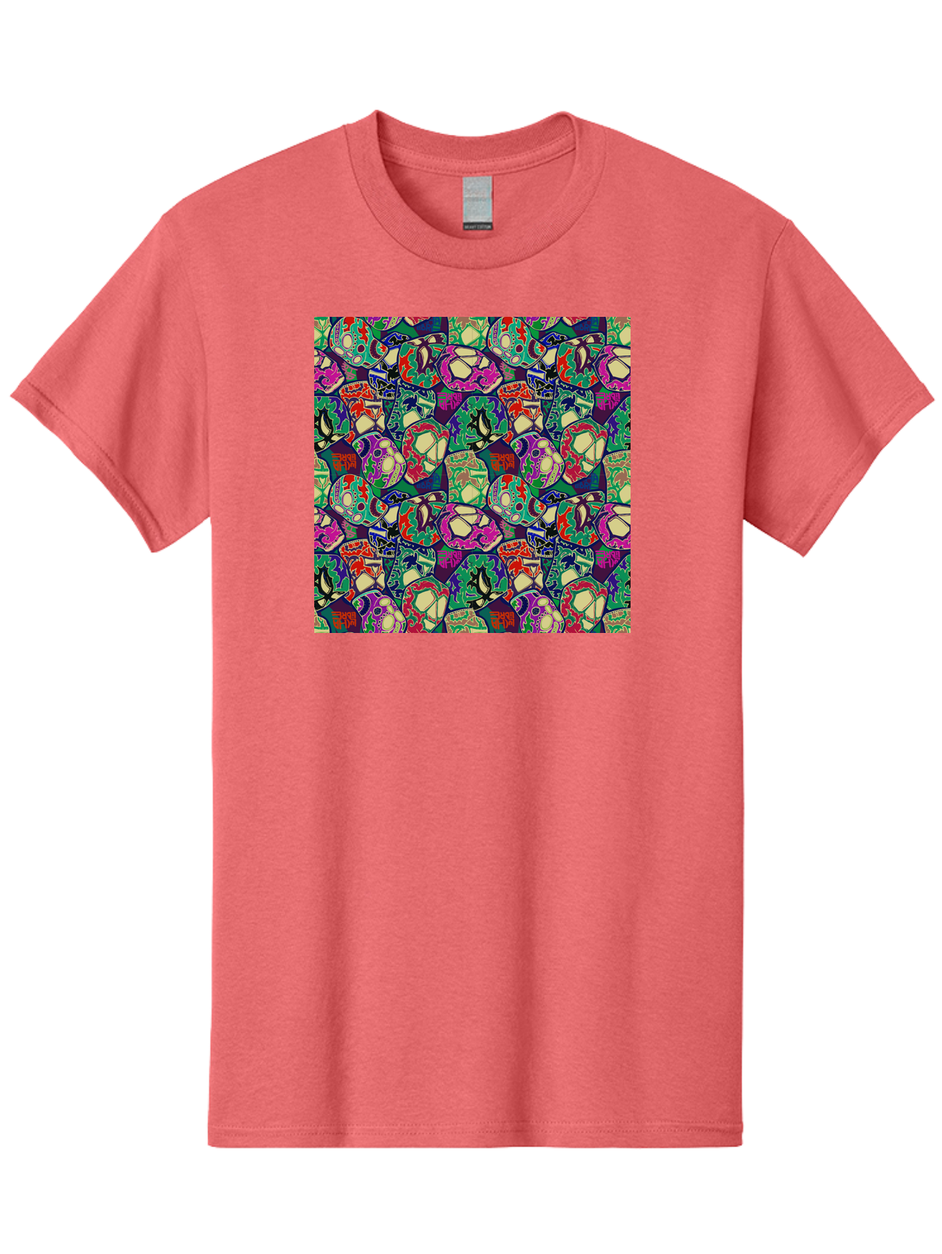Sugar-Skulls Men'S Graphic Tee, 100% Cotton, Comfortable Casual Summer Wear, Machine Washable, Sugar Skulls, Colorful Designs, Vibrant Patterns, Dia De Los Muertos, Festive Atmosphere, Artistic Expression, Cultural Heritage, Intricate Details, Aac423 3