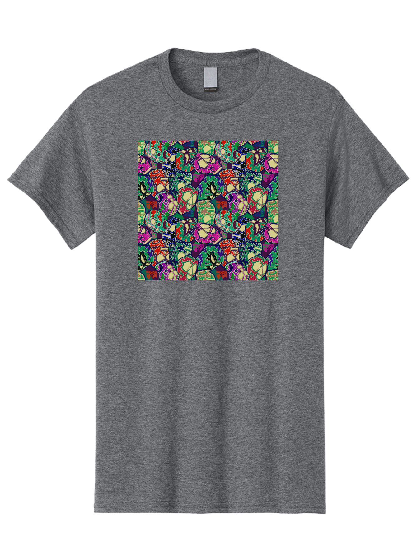 Sugar-Skulls Men'S Graphic Tee, 100% Cotton, Comfortable Casual Summer Wear, Machine Washable, Sugar Skulls, Colorful Designs, Vibrant Patterns, Dia De Los Muertos, Festive Atmosphere, Artistic Expression, Cultural Heritage, Intricate Details, Aac423 5