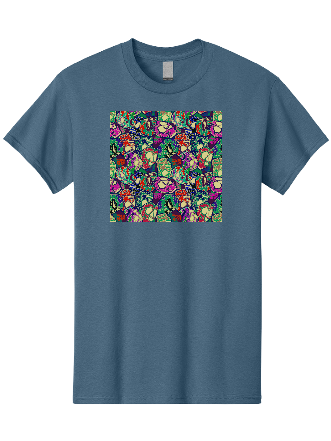Sugar-Skulls Men'S Graphic Tee, 100% Cotton, Comfortable Casual Summer Wear, Machine Washable, Sugar Skulls, Colorful Designs, Vibrant Patterns, Dia De Los Muertos, Festive Atmosphere, Artistic Expression, Cultural Heritage, Intricate Details, Aac423 17