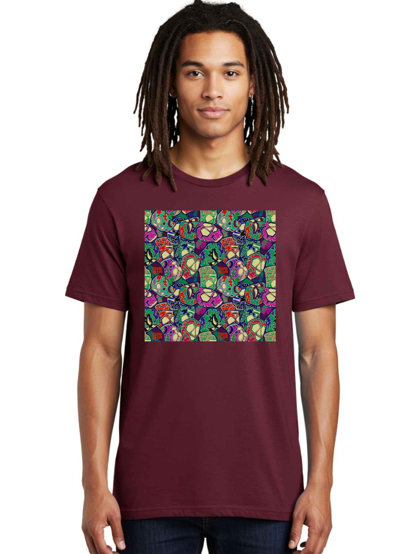 Sugar-Skulls Men'S Graphic Tee, 100% Cotton, Comfortable Casual Summer Wear, Machine Washable, Sugar Skulls, Colorful Designs, Vibrant Patterns, Dia De Los Muertos, Festive Atmosphere, Artistic Expression, Cultural Heritage, Intricate Details, Aac423 30