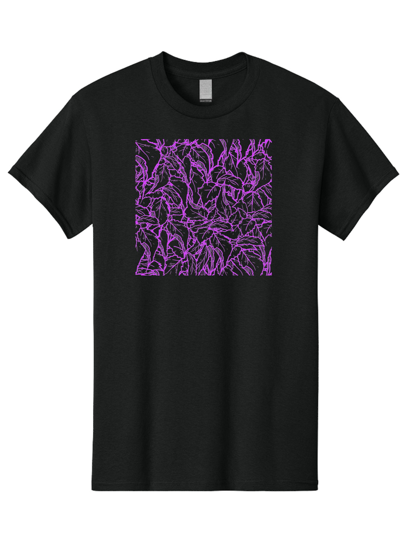 Tropical-Foliage Men'S Graphic Tee, 100% Cotton, Comfortable Casual Summer Wear, Machine Washable, Tropical Leaves, Leaf Pattern, Neon Pink, Cyan Background, Abstract Design, Botanical Art, Vibrant Colors, Summer Feel, Exotic Plants, Aac427 3