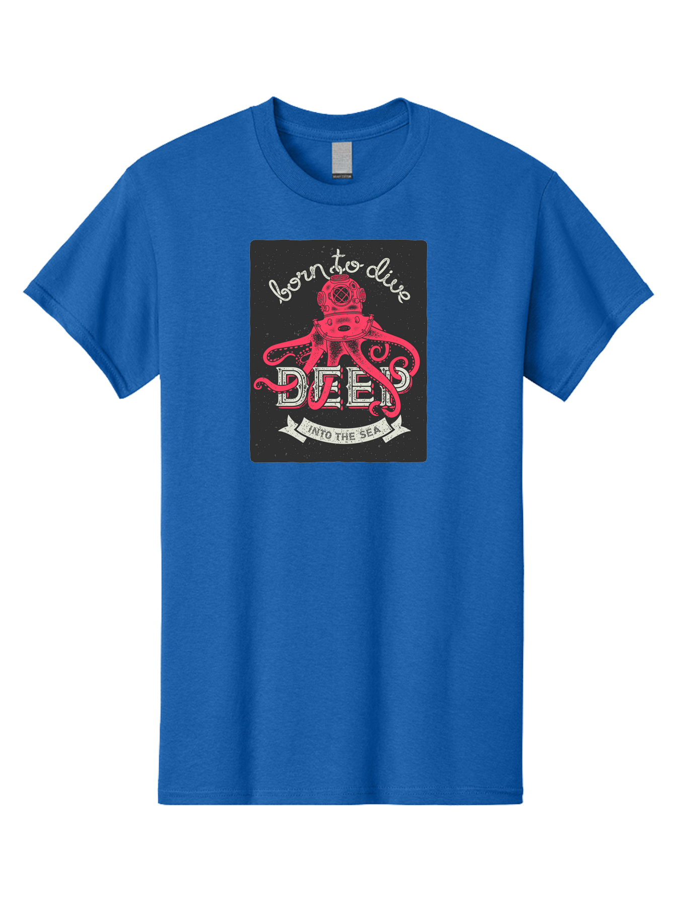 Born-To-Dive-2 Men'S Graphic Tee, 100% Cotton, Comfortable Casual Summer Wear, Machine Washable, Scuba Diver, Octopus, Underwater Adventure, Deep Sea, Diving Passion, Ocean Exploration, Sea Creatures, Nautical Art, Vintage Design Aac431 27