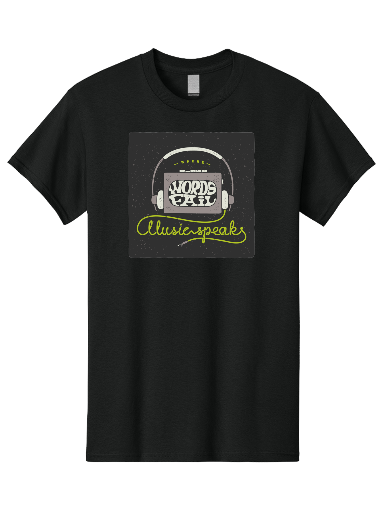 Where-Words-Fail-Music-Speaks Men'S Graphic Tee, 100% Cotton, Comfortable Casual Summer Wear, Machine Washable, Music Inspiration, Emotional Expression, Creative Quotes, Motivational Phrases, Where Words Fail Music Speaks, Aac441 11