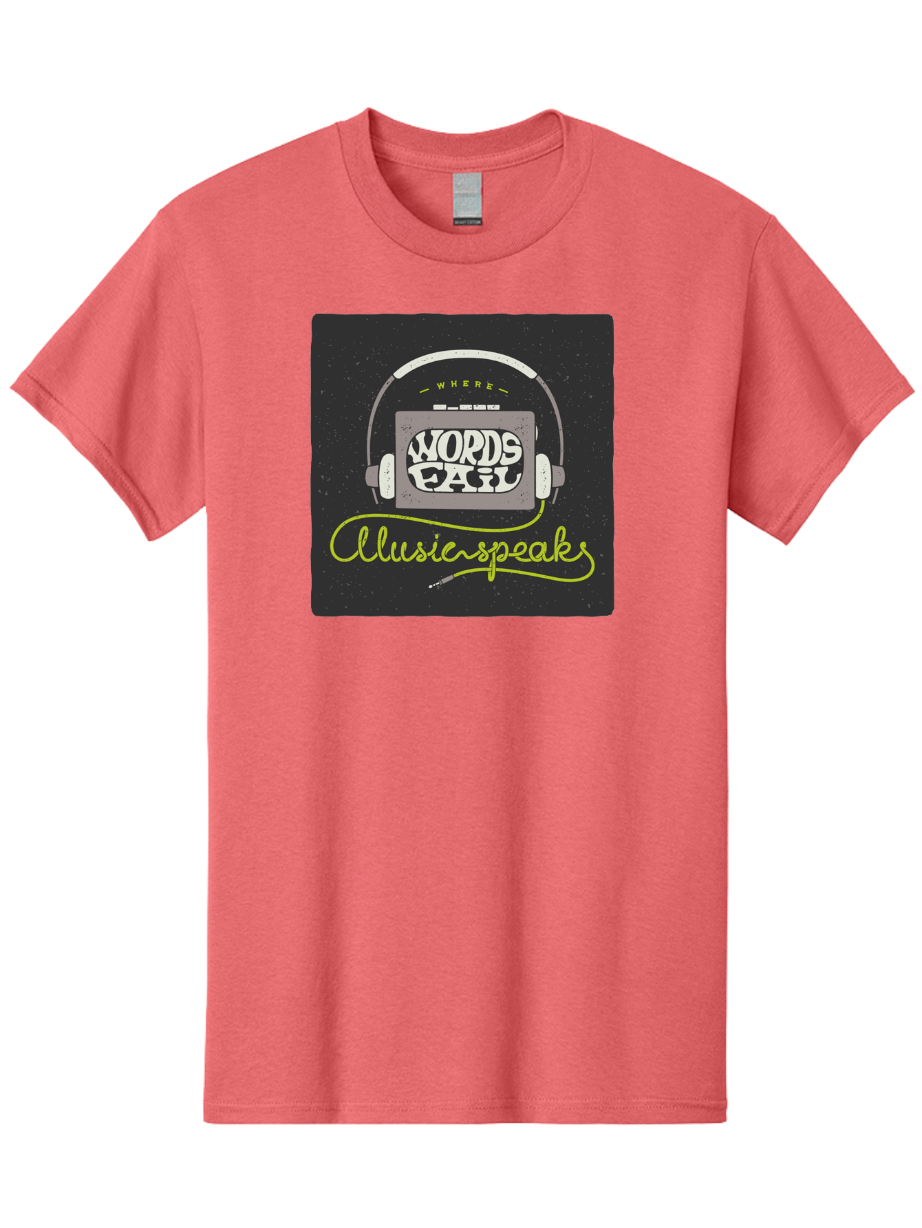 Where-Words-Fail-Music-Speaks Men'S Graphic Tee, 100% Cotton, Comfortable Casual Summer Wear, Machine Washable, Music Inspiration, Emotional Expression, Creative Quotes, Motivational Phrases, Where Words Fail Music Speaks, Aac441 13