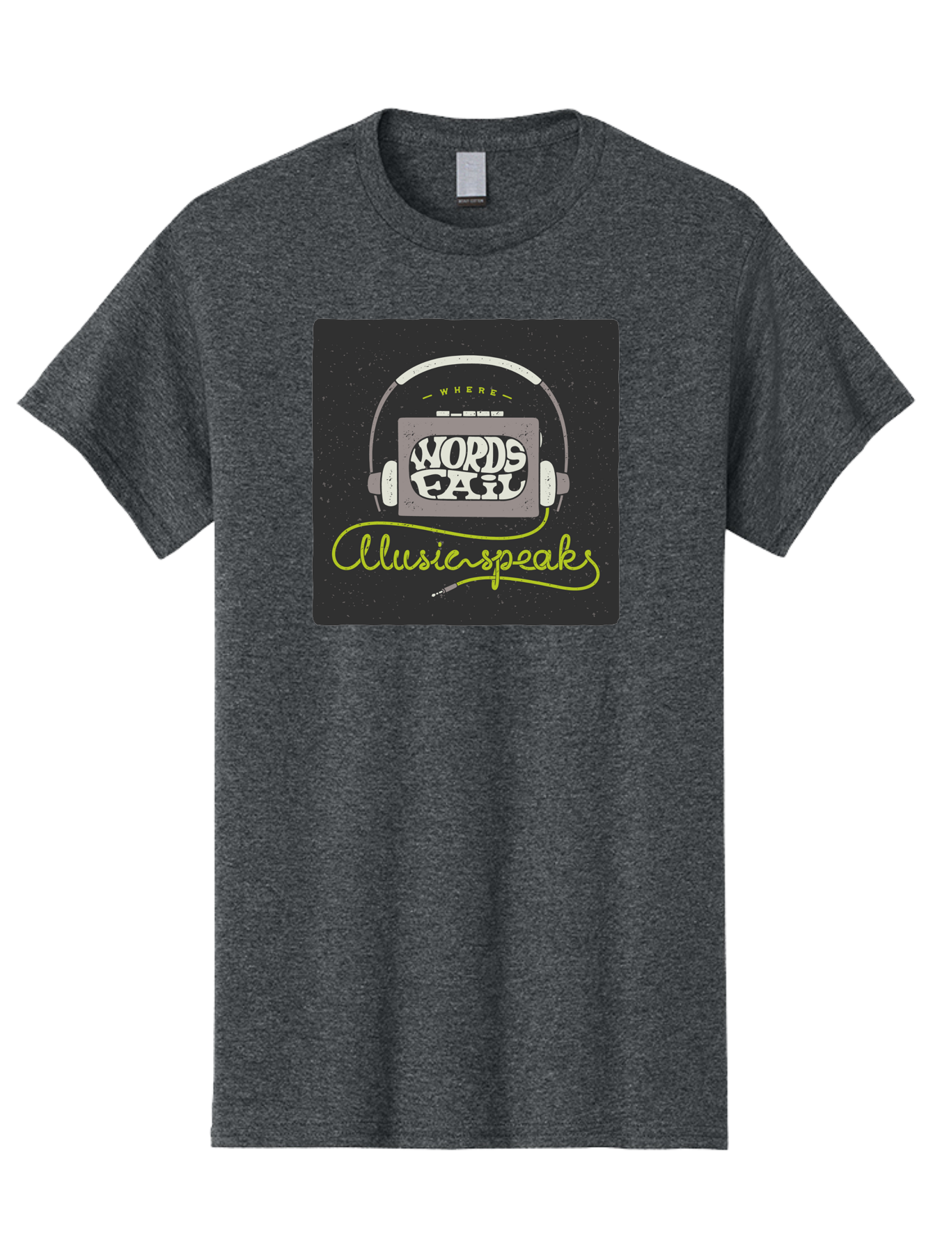 Where-Words-Fail-Music-Speaks Men'S Graphic Tee, 100% Cotton, Comfortable Casual Summer Wear, Machine Washable, Music Inspiration, Emotional Expression, Creative Quotes, Motivational Phrases, Where Words Fail Music Speaks, Aac441 29