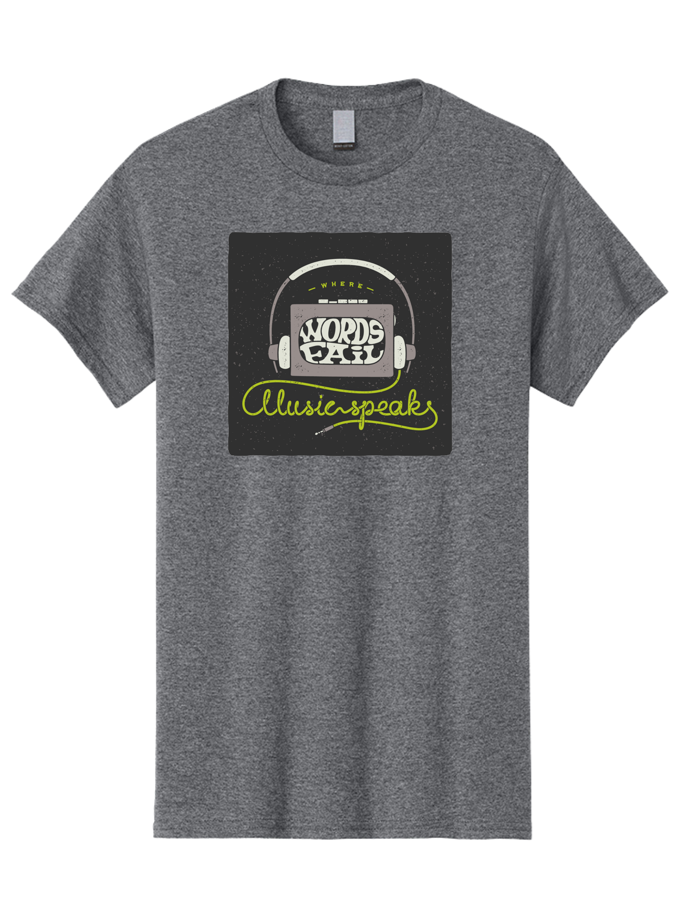 Where-Words-Fail-Music-Speaks Men'S Graphic Tee, 100% Cotton, Comfortable Casual Summer Wear, Machine Washable, Music Inspiration, Emotional Expression, Creative Quotes, Motivational Phrases, Where Words Fail Music Speaks, Aac441 19