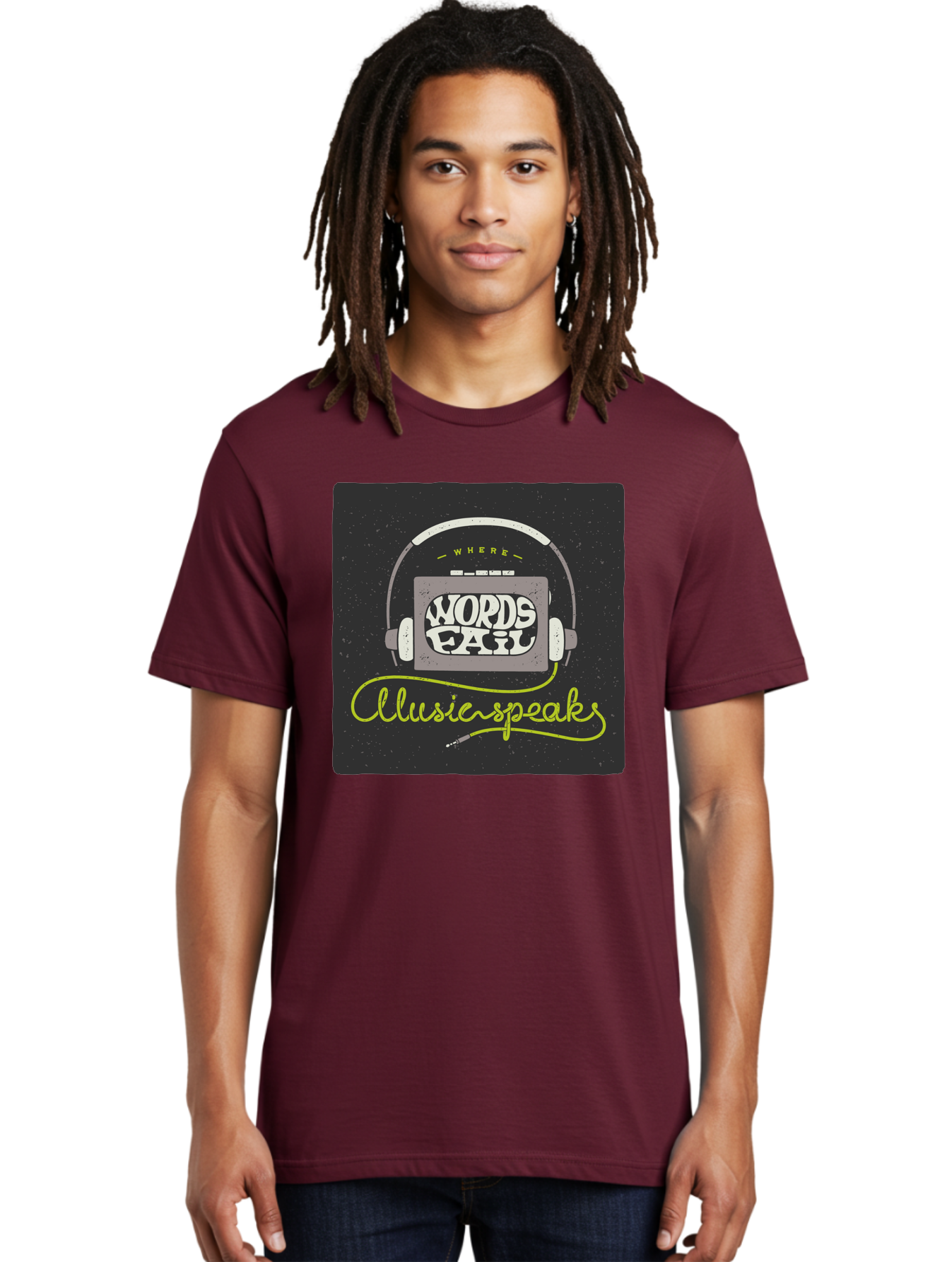 Where-Words-Fail-Music-Speaks Men'S Graphic Tee, 100% Cotton, Comfortable Casual Summer Wear, Machine Washable, Music Inspiration, Emotional Expression, Creative Quotes, Motivational Phrases, Where Words Fail Music Speaks, Aac441 6