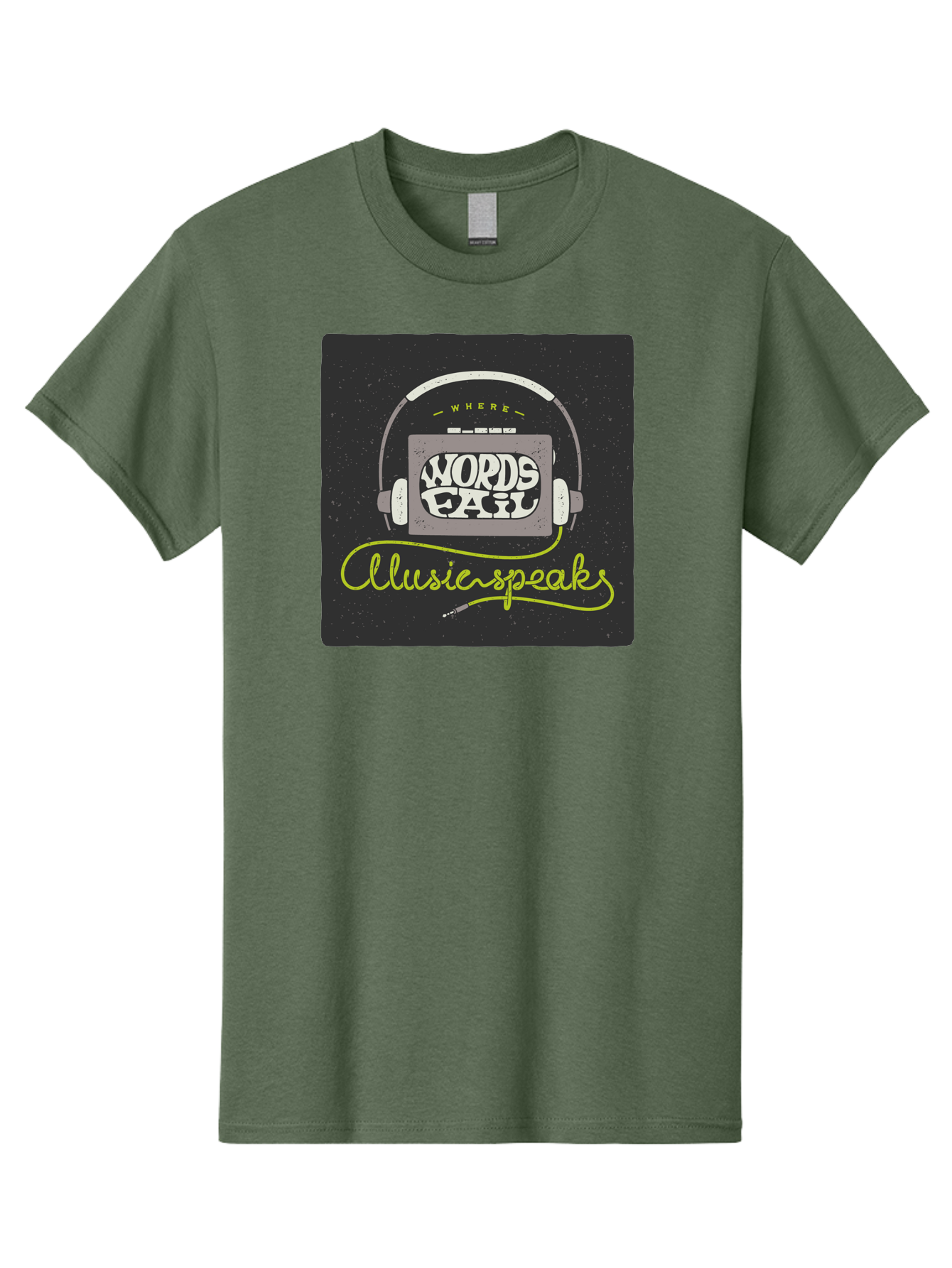 Where-Words-Fail-Music-Speaks Men'S Graphic Tee, 100% Cotton, Comfortable Casual Summer Wear, Machine Washable, Music Inspiration, Emotional Expression, Creative Quotes, Motivational Phrases, Where Words Fail Music Speaks, Aac441 17