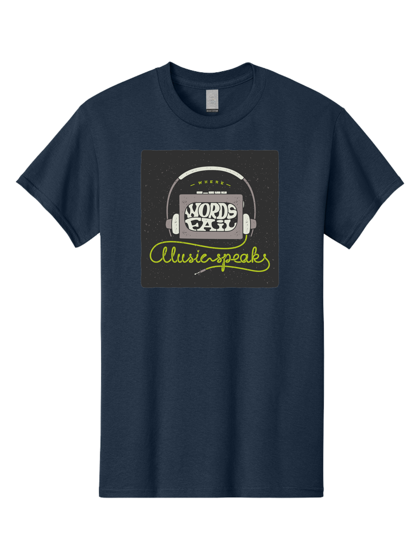 Where-Words-Fail-Music-Speaks Men'S Graphic Tee, 100% Cotton, Comfortable Casual Summer Wear, Machine Washable, Music Inspiration, Emotional Expression, Creative Quotes, Motivational Phrases, Where Words Fail Music Speaks, Aac441 27