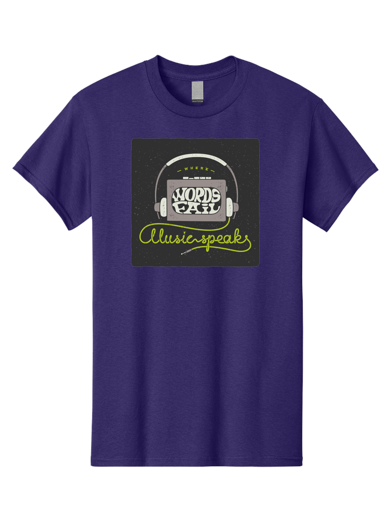 Where-Words-Fail-Music-Speaks Men'S Graphic Tee, 100% Cotton, Comfortable Casual Summer Wear, Machine Washable, Music Inspiration, Emotional Expression, Creative Quotes, Motivational Phrases, Where Words Fail Music Speaks, Aac441 15