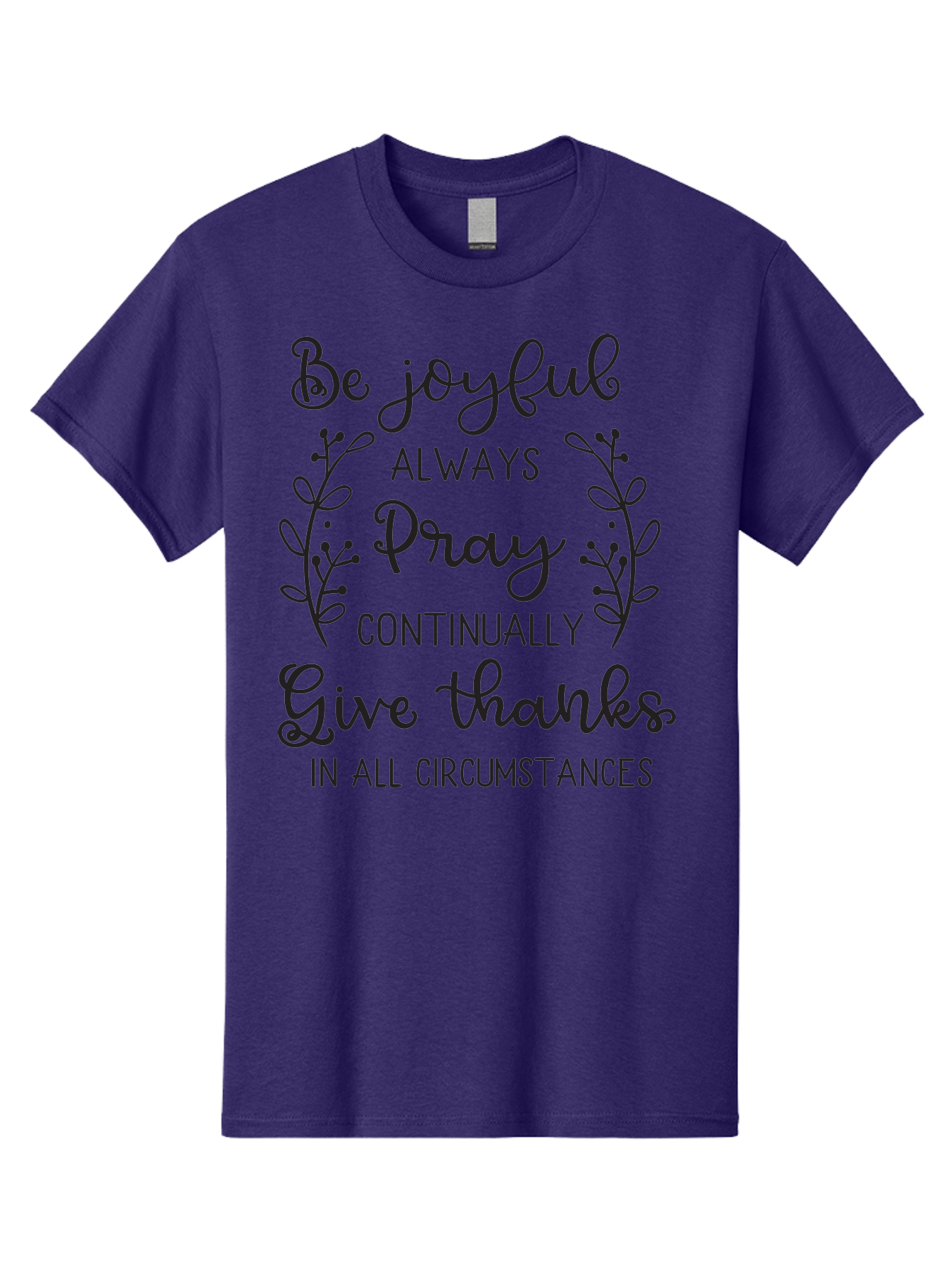 1-Thessalonians-5-16-18 Men'S Graphic Tee, 100% Cotton, Comfortable Casual Summer Wear, Machine Washable, Inspirational Quote, Motivational Words, Be Joyful, Pray Continually, Give Thanks, Positive Message, Uplifting Phrase, Faith-Based, Aac443 27