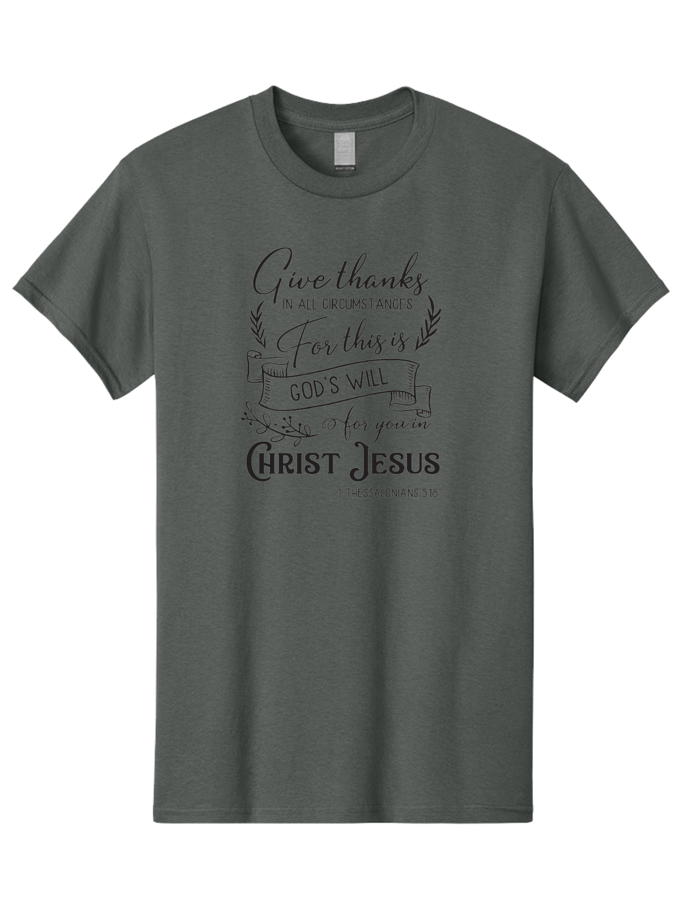 1-Thessalonians-5-18 Men'S Graphic Tee, 100% Cotton, Comfortable Casual Summer Wear, Machine Washable, Give Thanks In All Circumstances, God'S Will For You In Christ Jesus, Inspirational Bible Verse, 1 Thessalonians 5:18, Aac444 7