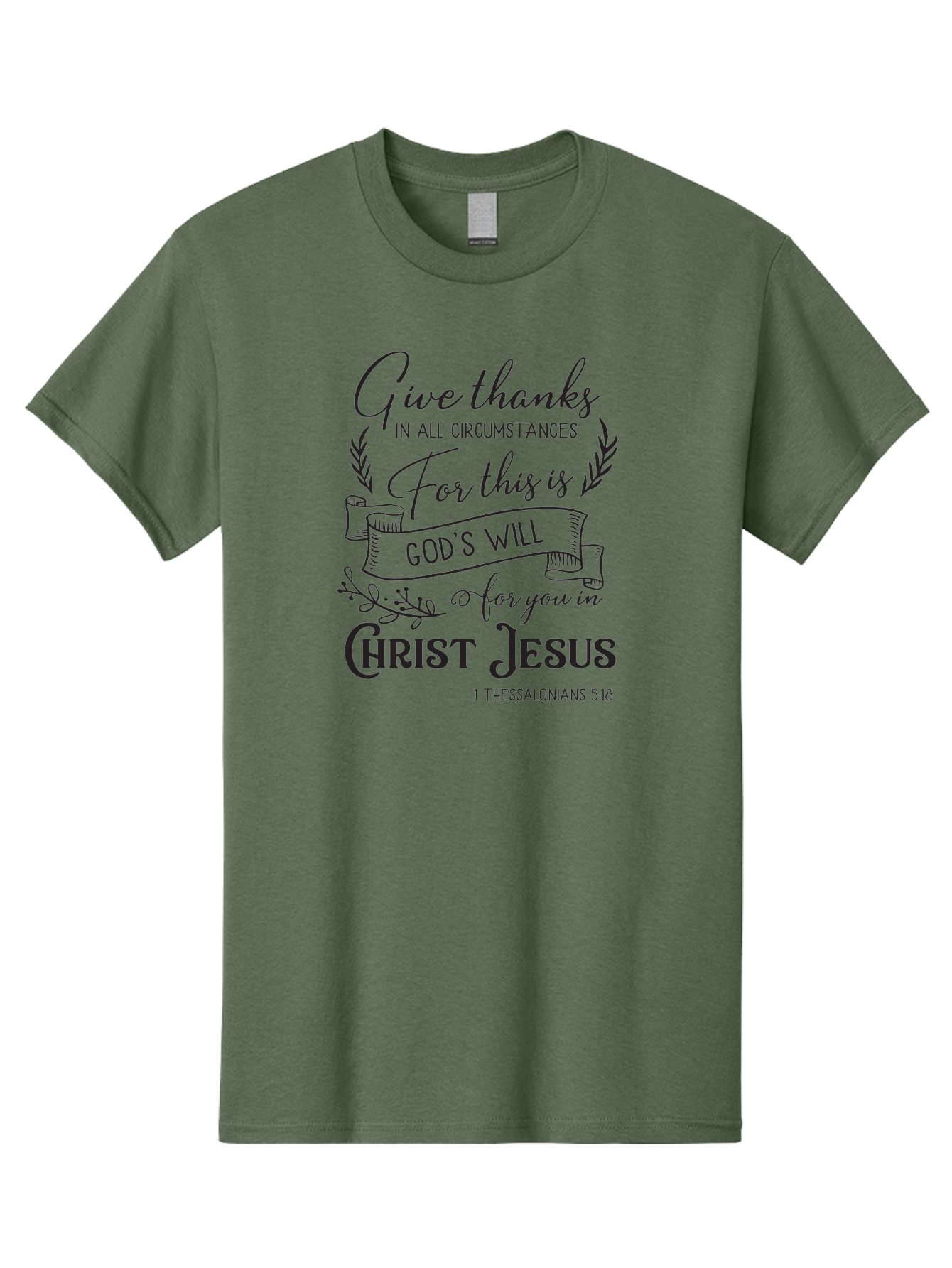 1-Thessalonians-5-18 Men'S Graphic Tee, 100% Cotton, Comfortable Casual Summer Wear, Machine Washable, Give Thanks In All Circumstances, God'S Will For You In Christ Jesus, Inspirational Bible Verse, 1 Thessalonians 5:18, Aac444 13
