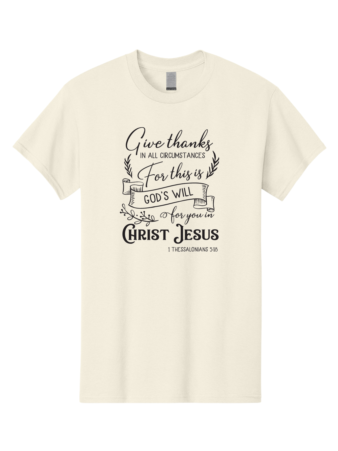 1-Thessalonians-5-18 Men'S Graphic Tee, 100% Cotton, Comfortable Casual Summer Wear, Machine Washable, Give Thanks In All Circumstances, God'S Will For You In Christ Jesus, Inspirational Bible Verse, 1 Thessalonians 5:18, Aac444 15