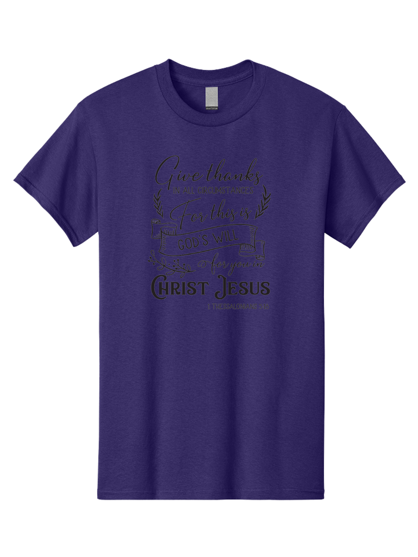 1-Thessalonians-5-18 Men'S Graphic Tee, 100% Cotton, Comfortable Casual Summer Wear, Machine Washable, Give Thanks In All Circumstances, God'S Will For You In Christ Jesus, Inspirational Bible Verse, 1 Thessalonians 5:18, Aac444 19