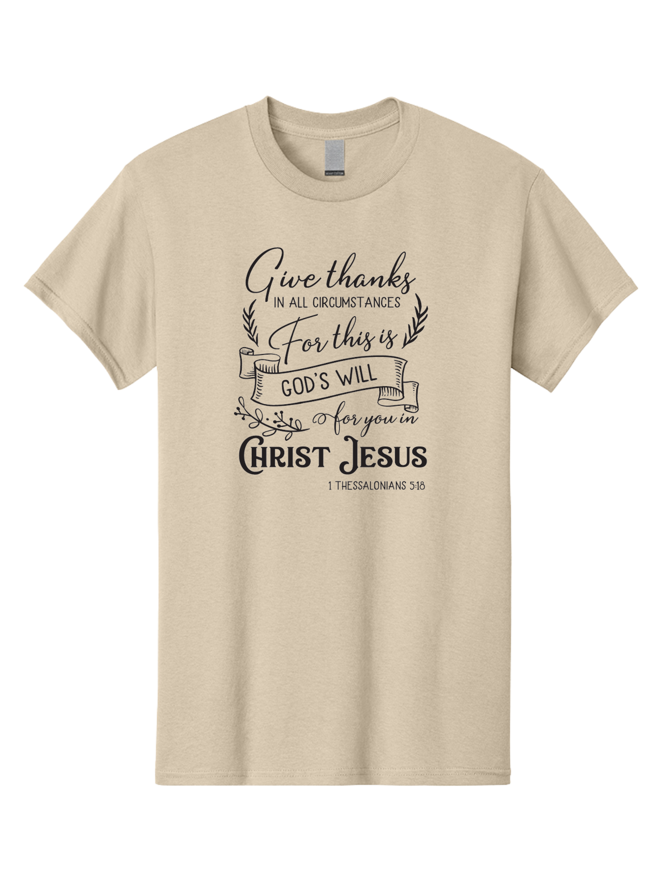 1-Thessalonians-5-18 Men'S Graphic Tee, 100% Cotton, Comfortable Casual Summer Wear, Machine Washable, Give Thanks In All Circumstances, God'S Will For You In Christ Jesus, Inspirational Bible Verse, 1 Thessalonians 5:18, Aac444 5