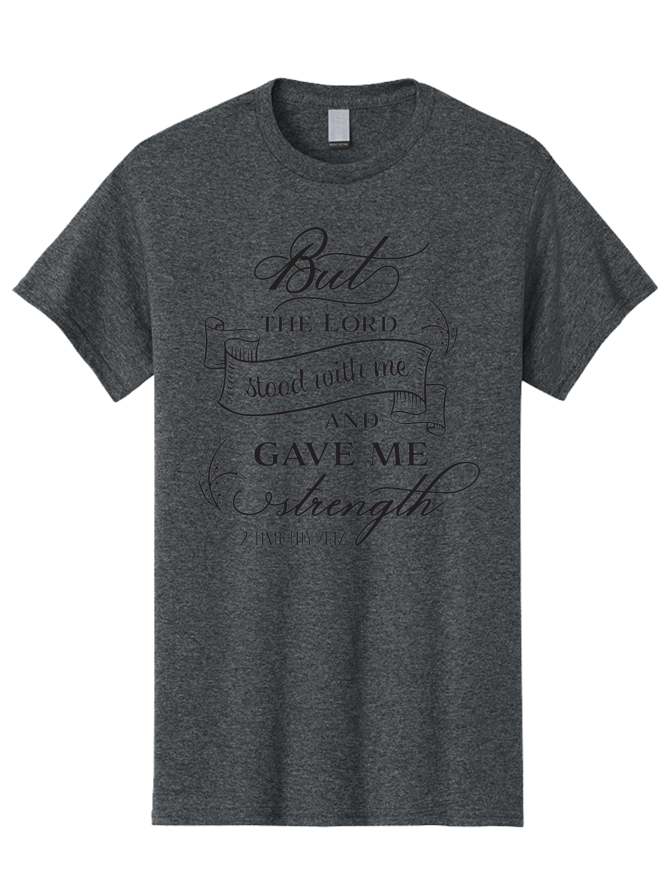 2-Timothy-4-17 Men'S Graphic Tee, 100% Cotton, Comfortable Casual Summer Wear, Machine Washable, Inspirational Quote, Bible Verse, 2 Timothy 4:17, Faith, Motivation, Scripture, Spiritual Guidance, Lord'S Strength, Perseverance Aac445 25