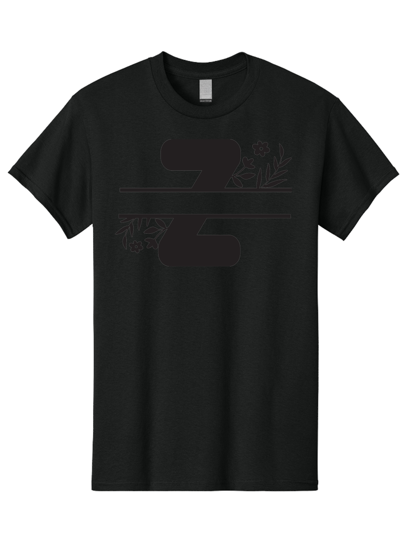33 Men'S Graphic Tee, 100% Cotton, Comfortable Casual Summer Wear, Machine Washable, Number 33, Floral Design, Leafy Patterns, Flower Motifs, Elegant Typography, Decorative Elements, Black And Green Color Scheme Aac446 29