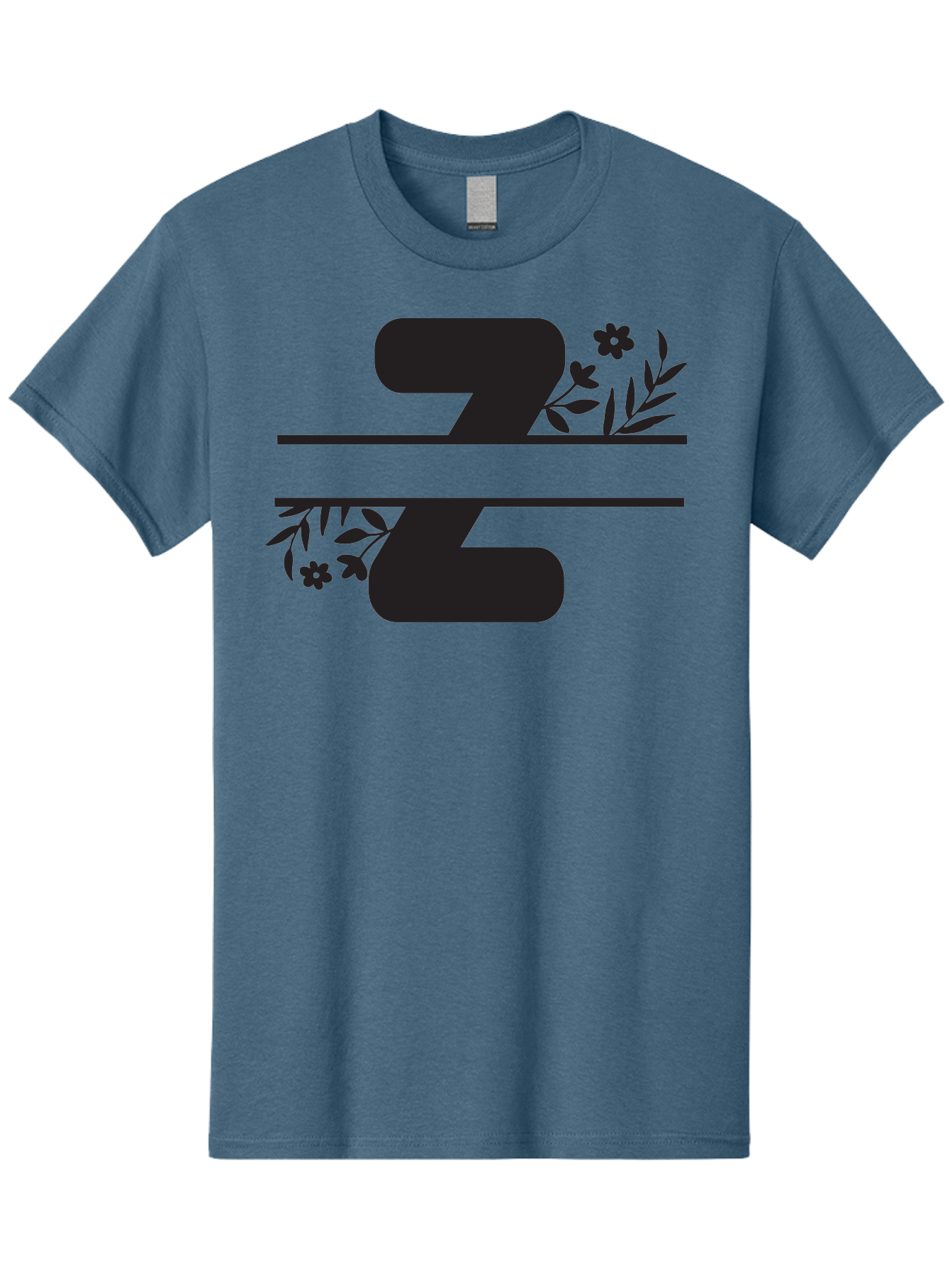 33 Men'S Graphic Tee, 100% Cotton, Comfortable Casual Summer Wear, Machine Washable, Number 33, Floral Design, Leafy Patterns, Flower Motifs, Elegant Typography, Decorative Elements, Black And Green Color Scheme Aac446 7