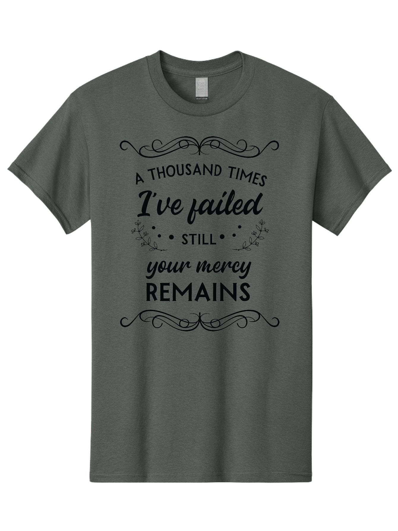 A-Thousand-Times-I-Ve-Failed Men'S Graphic Tee, 100% Cotton, Comfortable Casual Summer Wear, Machine Washable, Inspirational Quote, Motivational Phrase, Faith-Based Message, Perseverance, Hope, Resilience, Forgiveness, Divine Mercy Aac447 3