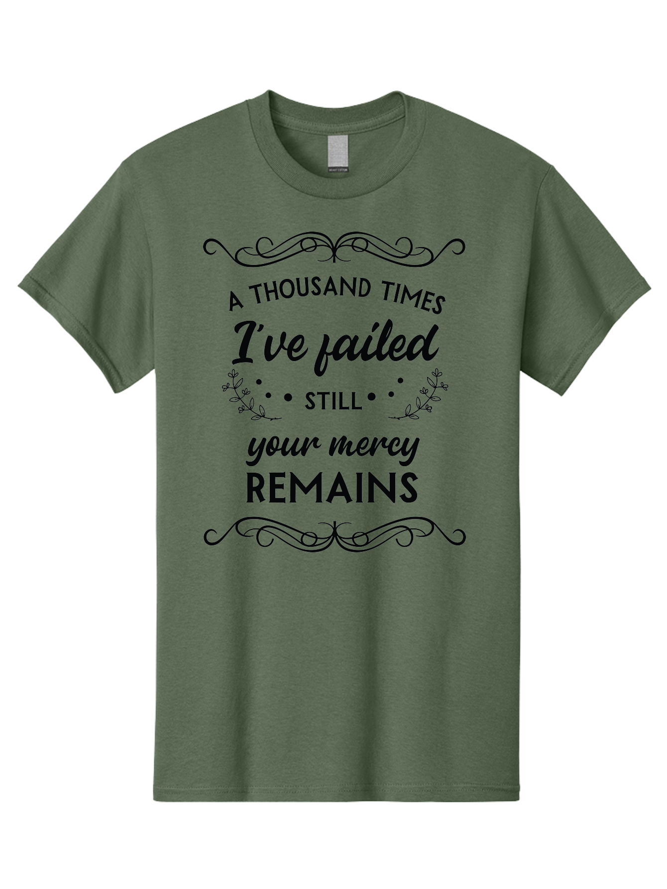 A-Thousand-Times-I-Ve-Failed Men'S Graphic Tee, 100% Cotton, Comfortable Casual Summer Wear, Machine Washable, Inspirational Quote, Motivational Phrase, Faith-Based Message, Perseverance, Hope, Resilience, Forgiveness, Divine Mercy Aac447 17