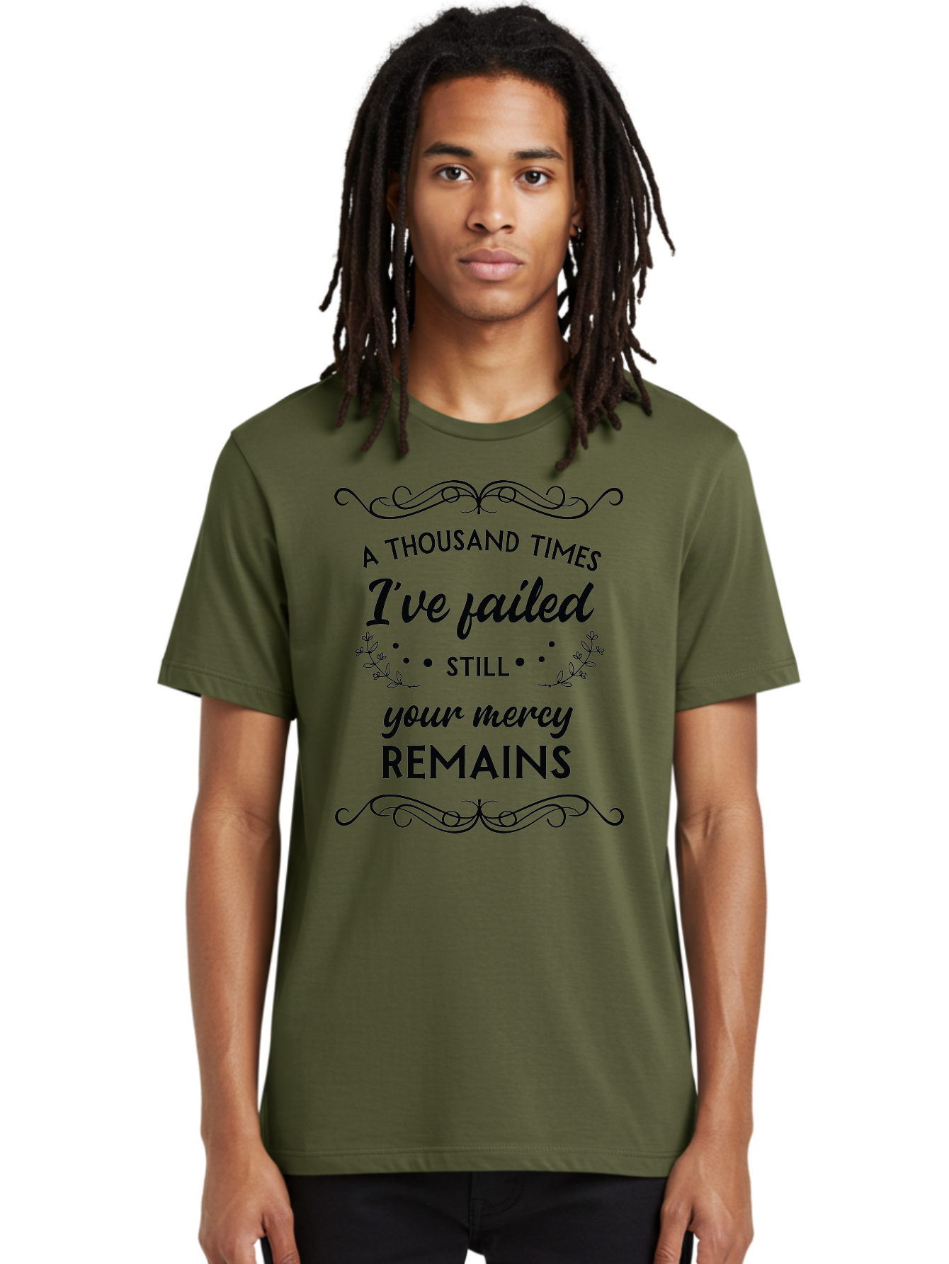 A-Thousand-Times-I-Ve-Failed Men'S Graphic Tee, 100% Cotton, Comfortable Casual Summer Wear, Machine Washable, Inspirational Quote, Motivational Phrase, Faith-Based Message, Perseverance, Hope, Resilience, Forgiveness, Divine Mercy Aac447 18