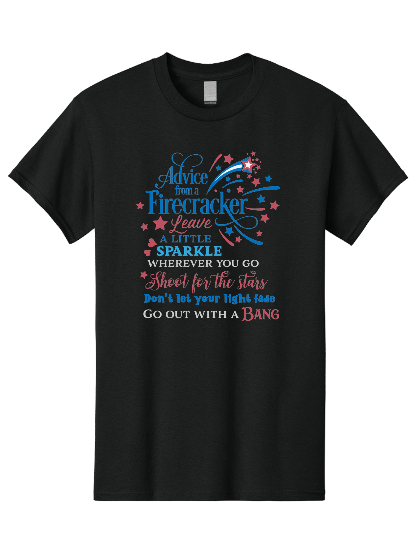 Advice-From-Firecracker Men'S Graphic Tee, 100% Cotton, Comfortable Casual Summer Wear, Machine Washable, Inspirational Quotes, Motivational Words, Positive Affirmations, Sparkle, Firecracker Advice, Life Guidance, Motivational Phrases, Aac452 21