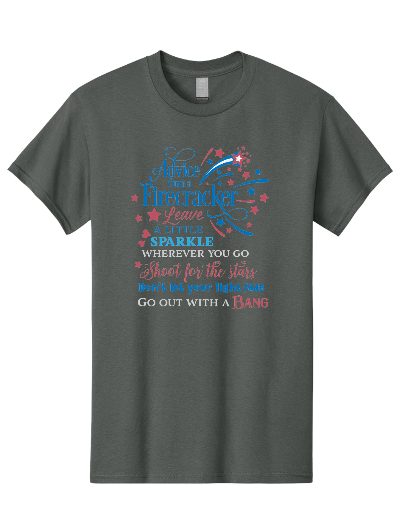 Advice-From-Firecracker Men'S Graphic Tee, 100% Cotton, Comfortable Casual Summer Wear, Machine Washable, Inspirational Quotes, Motivational Words, Positive Affirmations, Sparkle, Firecracker Advice, Life Guidance, Motivational Phrases, Aac452 15