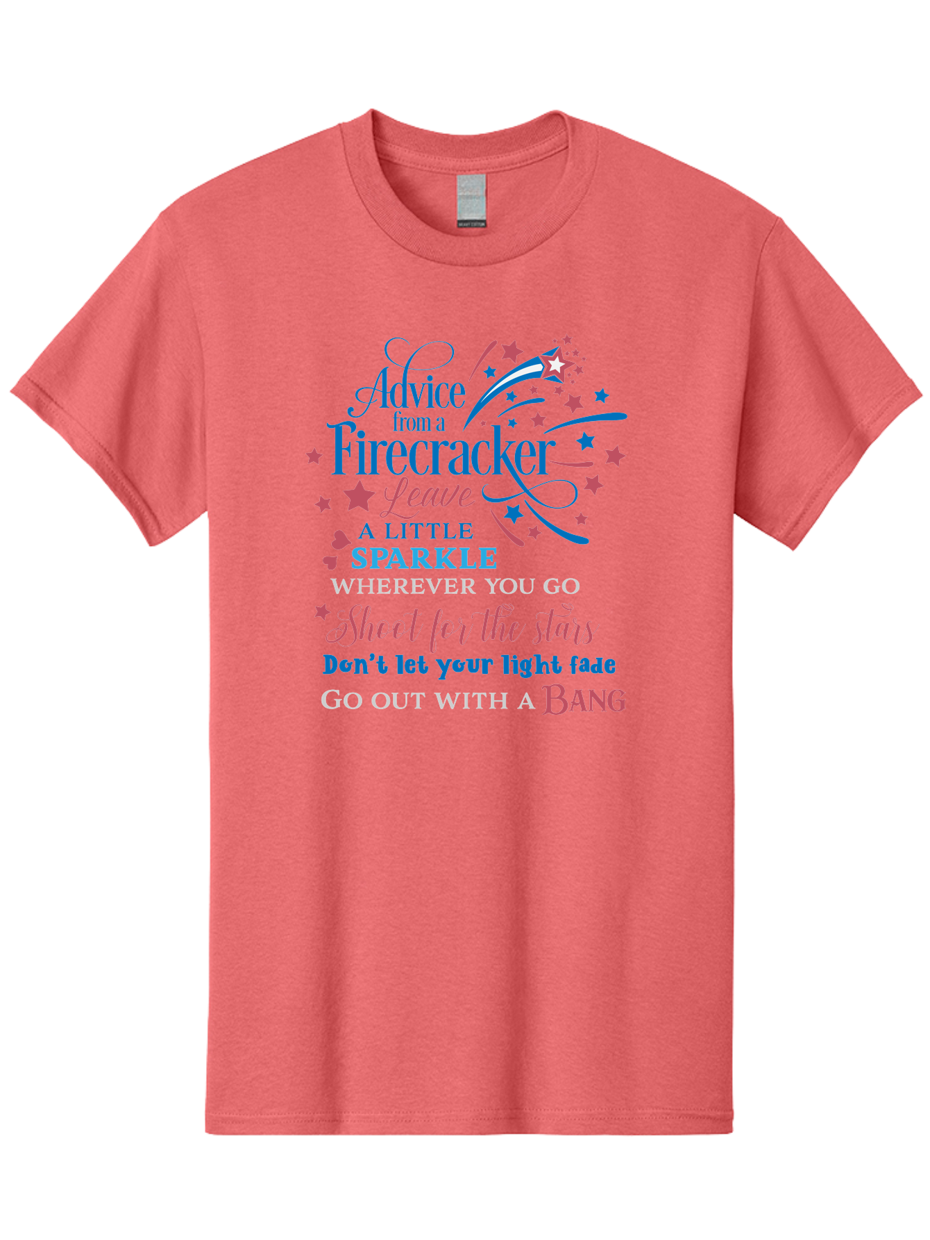 Advice-From-Firecracker Men'S Graphic Tee, 100% Cotton, Comfortable Casual Summer Wear, Machine Washable, Inspirational Quotes, Motivational Words, Positive Affirmations, Sparkle, Firecracker Advice, Life Guidance, Motivational Phrases, Aac452 3