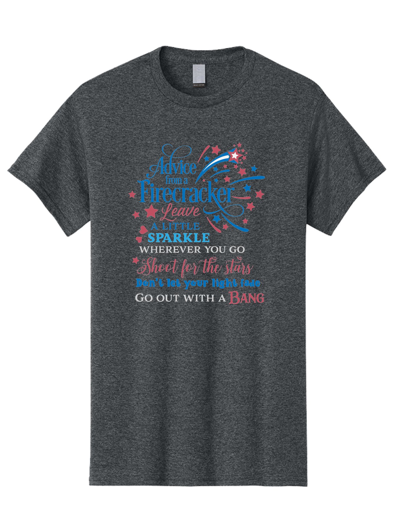 Advice-From-Firecracker Men'S Graphic Tee, 100% Cotton, Comfortable Casual Summer Wear, Machine Washable, Inspirational Quotes, Motivational Words, Positive Affirmations, Sparkle, Firecracker Advice, Life Guidance, Motivational Phrases, Aac452 29