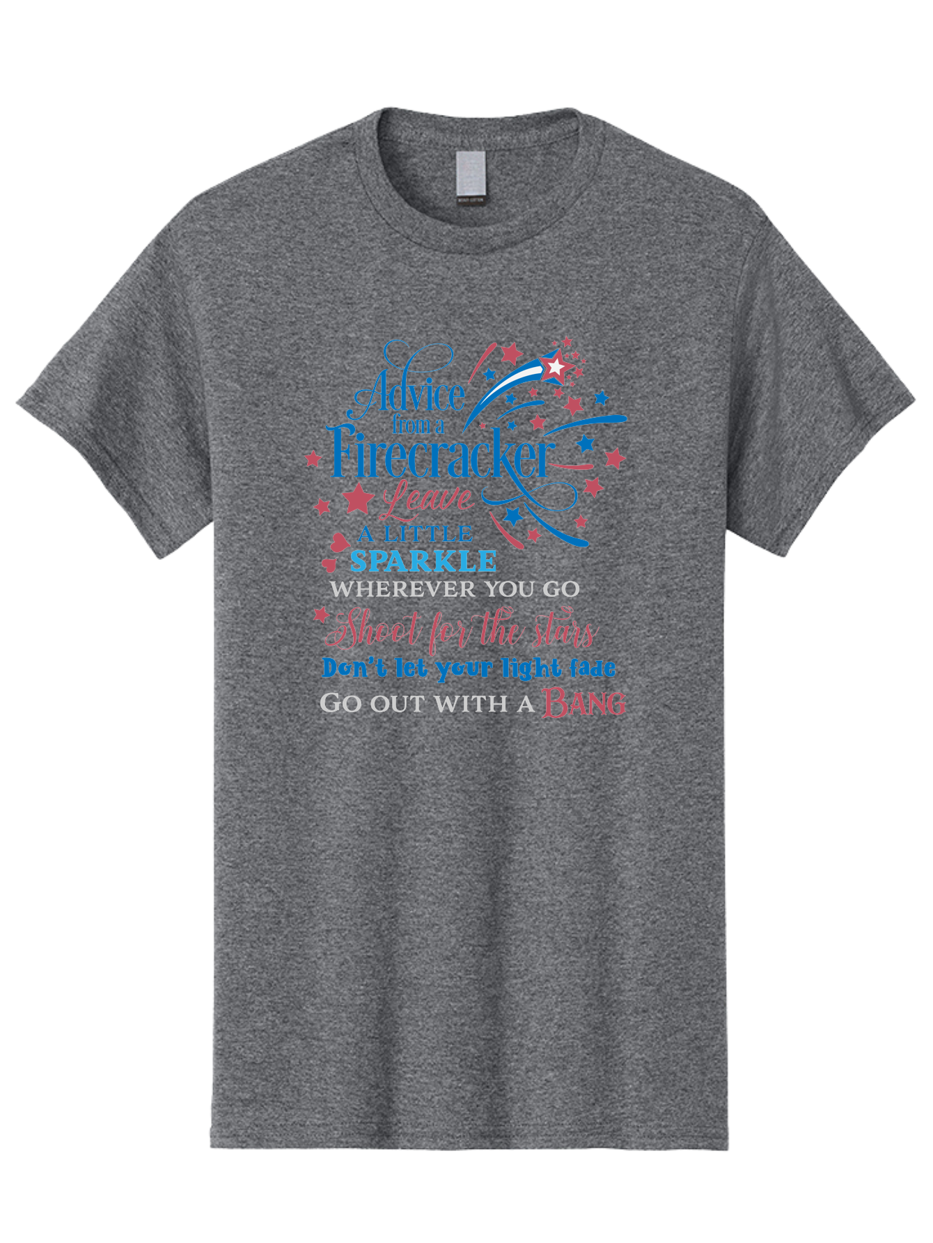 Advice-From-Firecracker Men'S Graphic Tee, 100% Cotton, Comfortable Casual Summer Wear, Machine Washable, Inspirational Quotes, Motivational Words, Positive Affirmations, Sparkle, Firecracker Advice, Life Guidance, Motivational Phrases, Aac452 23