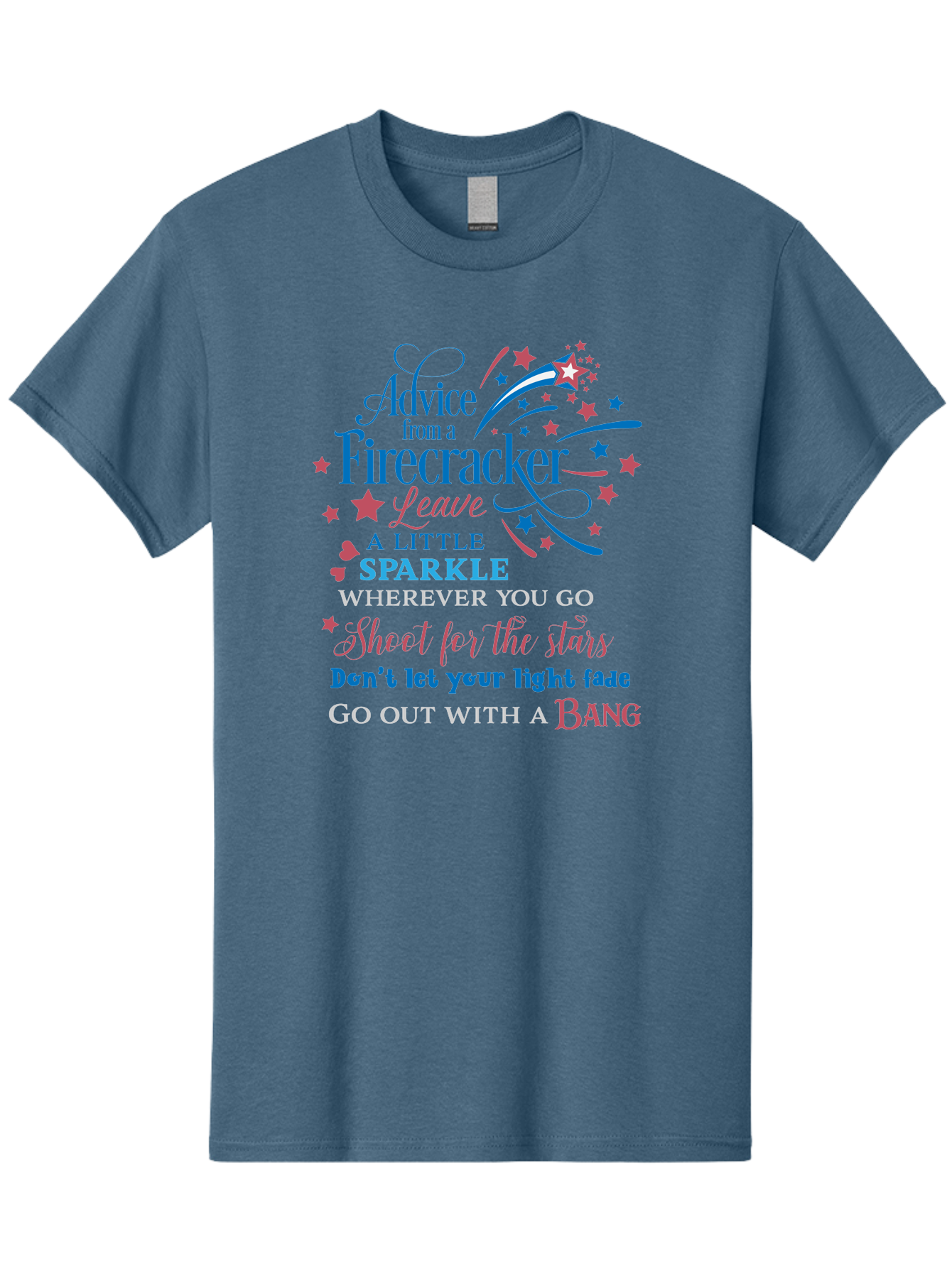 Advice-From-Firecracker Men'S Graphic Tee, 100% Cotton, Comfortable Casual Summer Wear, Machine Washable, Inspirational Quotes, Motivational Words, Positive Affirmations, Sparkle, Firecracker Advice, Life Guidance, Motivational Phrases, Aac452 13