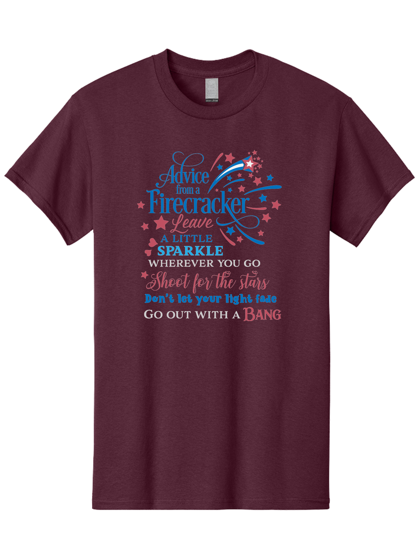 Advice-From-Firecracker Men'S Graphic Tee, 100% Cotton, Comfortable Casual Summer Wear, Machine Washable, Inspirational Quotes, Motivational Words, Positive Affirmations, Sparkle, Firecracker Advice, Life Guidance, Motivational Phrases, Aac452 19