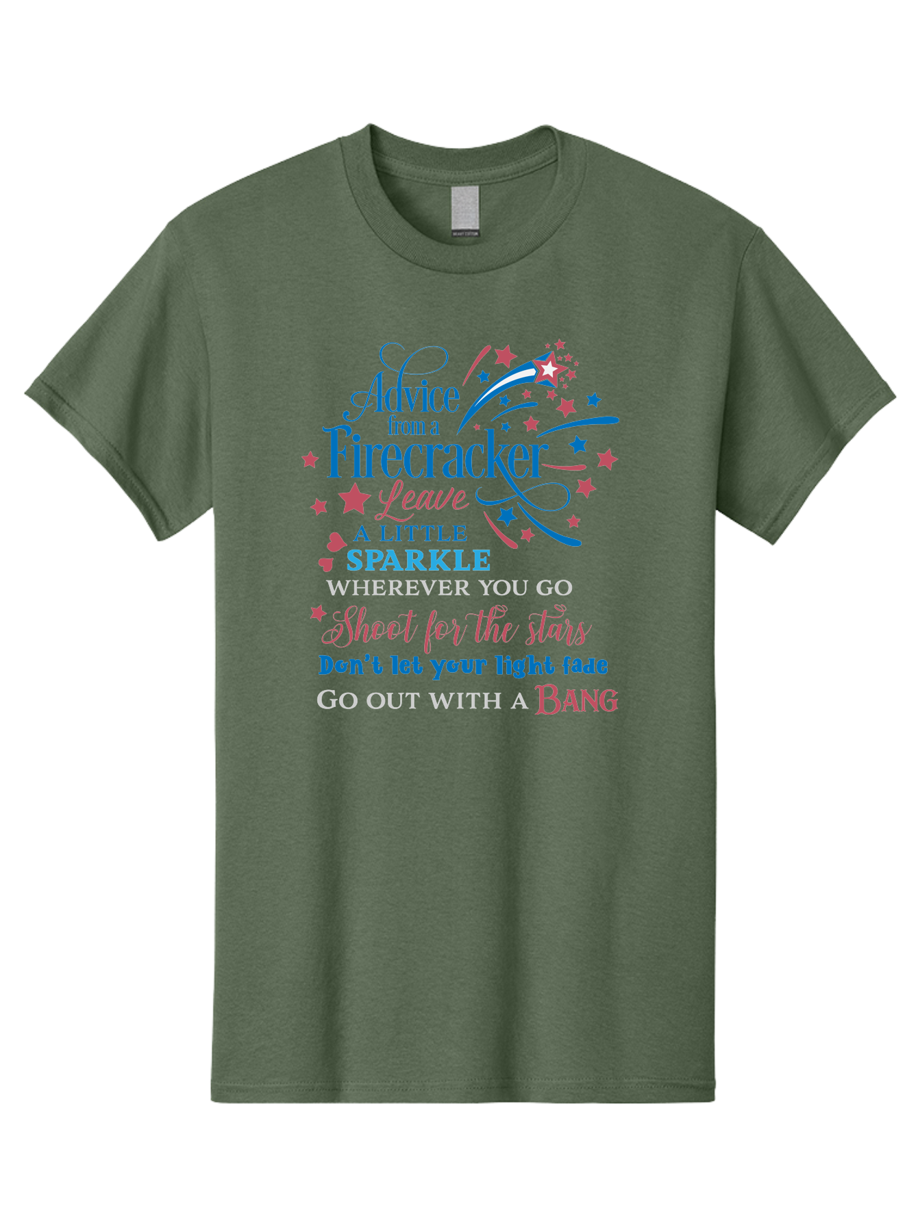 Advice-From-Firecracker Men'S Graphic Tee, 100% Cotton, Comfortable Casual Summer Wear, Machine Washable, Inspirational Quotes, Motivational Words, Positive Affirmations, Sparkle, Firecracker Advice, Life Guidance, Motivational Phrases, Aac452 25