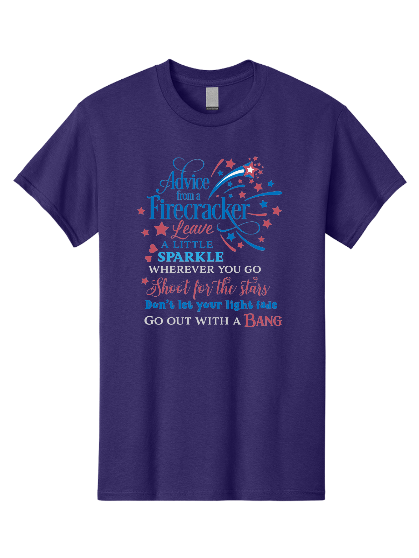 Advice-From-Firecracker Men'S Graphic Tee, 100% Cotton, Comfortable Casual Summer Wear, Machine Washable, Inspirational Quotes, Motivational Words, Positive Affirmations, Sparkle, Firecracker Advice, Life Guidance, Motivational Phrases, Aac452 11