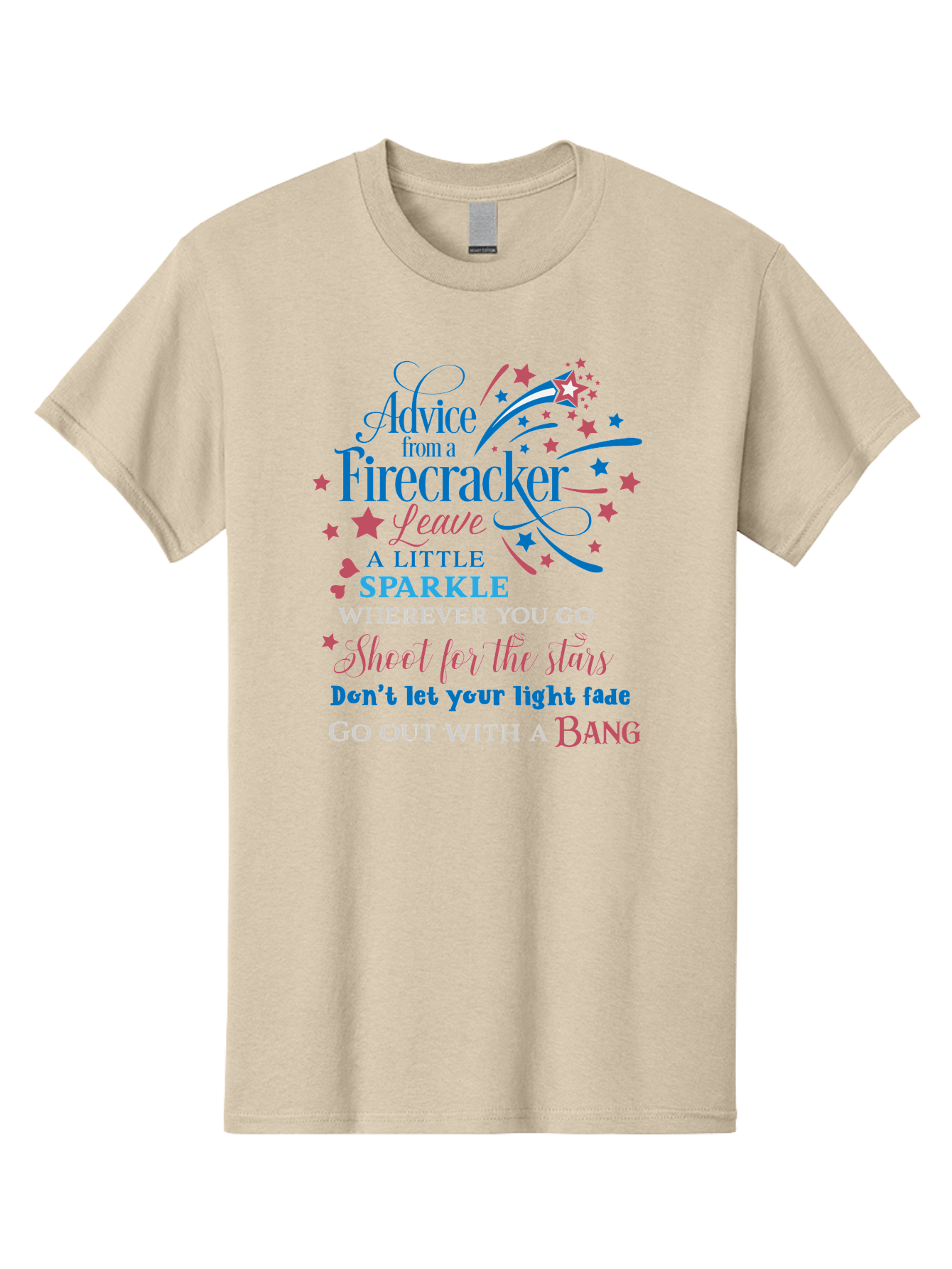 Advice-From-Firecracker Men'S Graphic Tee, 100% Cotton, Comfortable Casual Summer Wear, Machine Washable, Inspirational Quotes, Motivational Words, Positive Affirmations, Sparkle, Firecracker Advice, Life Guidance, Motivational Phrases, Aac452 5