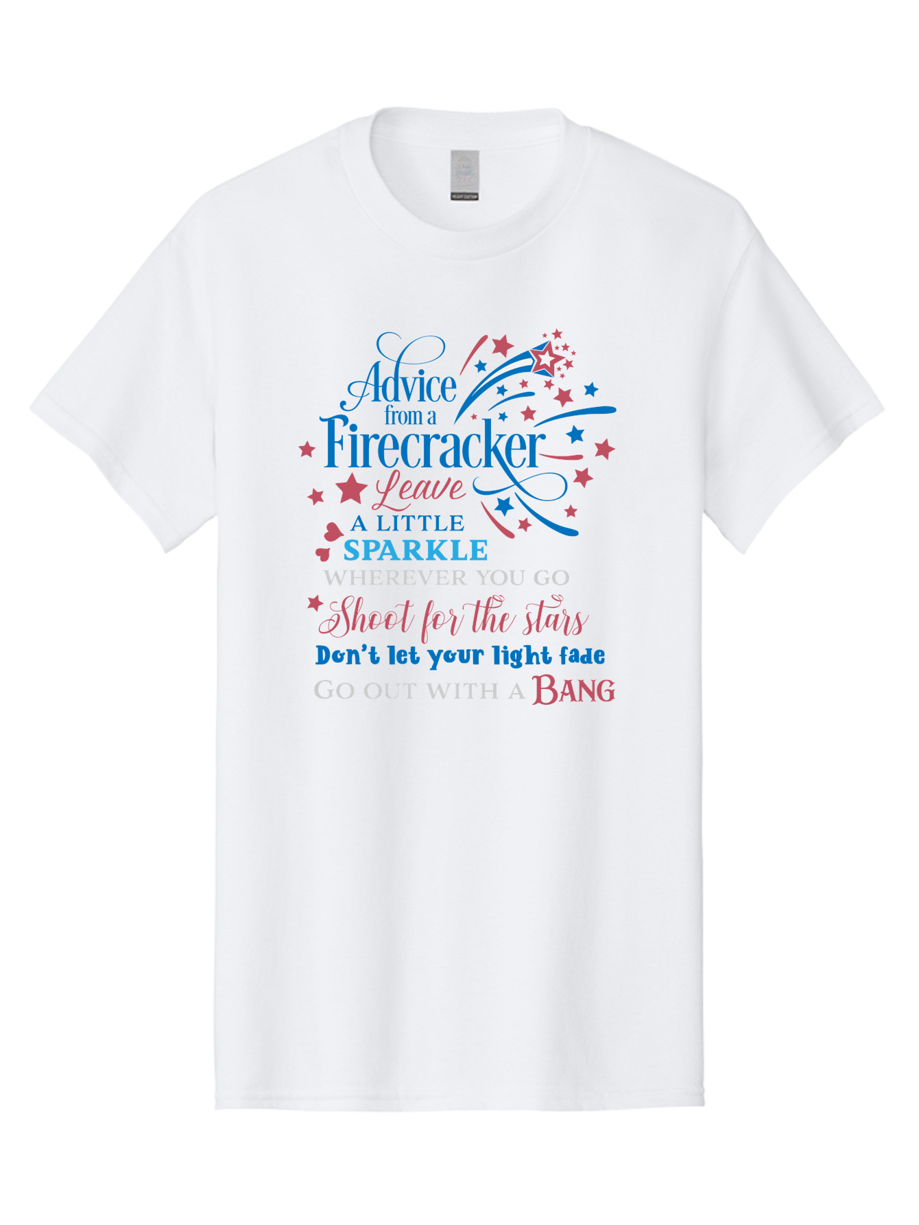 Advice-From-Firecracker Men'S Graphic Tee, 100% Cotton, Comfortable Casual Summer Wear, Machine Washable, Inspirational Quotes, Motivational Words, Positive Affirmations, Sparkle, Firecracker Advice, Life Guidance, Motivational Phrases, Aac452 7