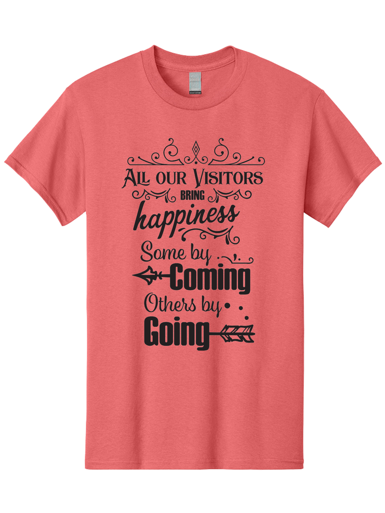 All-Our-Visitors Men'S Graphic Tee, 100% Cotton, Comfortable Casual Summer Wear, Machine Washable, Inspirational Quote, Happiness, Visitors, Coming And Going, Positivity, Motivational Message, Funny Saying, Witty Humor, Guest Book Quote Aac459 11