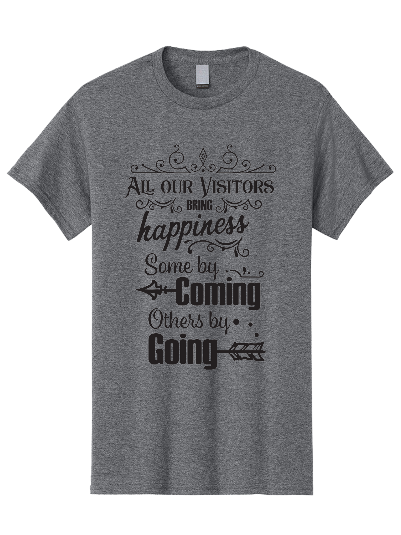 All-Our-Visitors Men'S Graphic Tee, 100% Cotton, Comfortable Casual Summer Wear, Machine Washable, Inspirational Quote, Happiness, Visitors, Coming And Going, Positivity, Motivational Message, Funny Saying, Witty Humor, Guest Book Quote Aac459 29