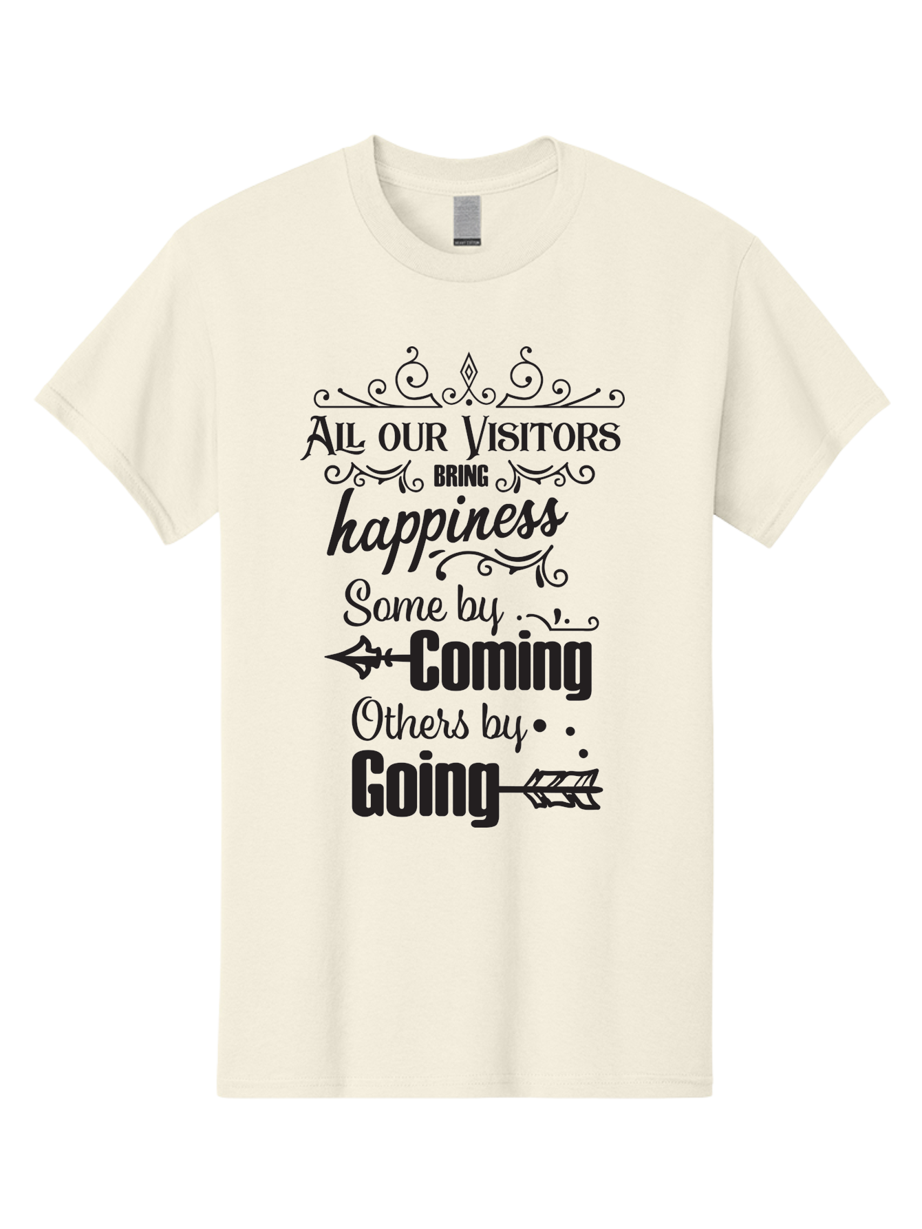 All-Our-Visitors Men'S Graphic Tee, 100% Cotton, Comfortable Casual Summer Wear, Machine Washable, Inspirational Quote, Happiness, Visitors, Coming And Going, Positivity, Motivational Message, Funny Saying, Witty Humor, Guest Book Quote Aac459 27