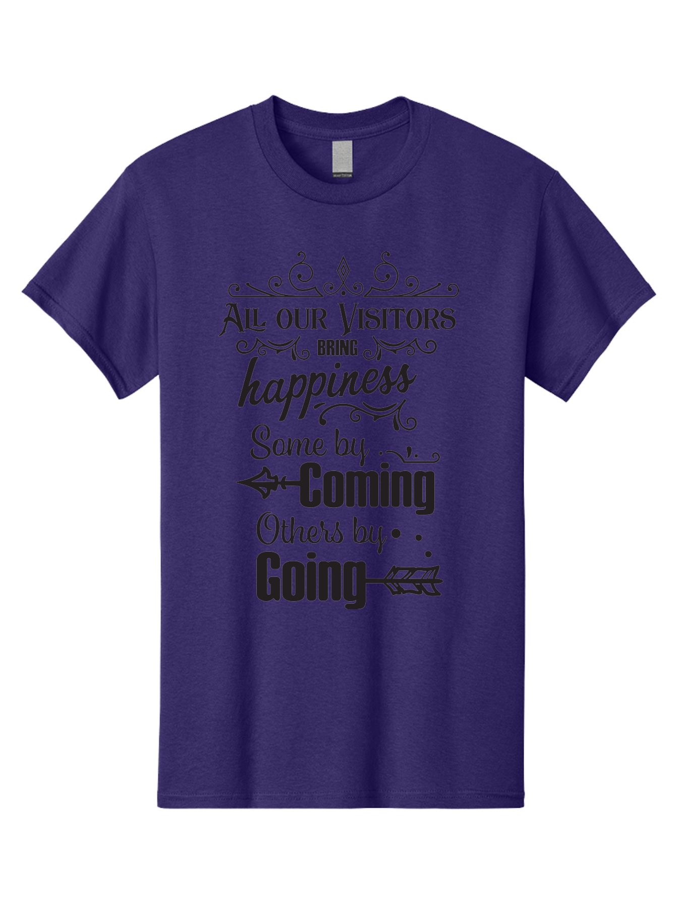 All-Our-Visitors Men'S Graphic Tee, 100% Cotton, Comfortable Casual Summer Wear, Machine Washable, Inspirational Quote, Happiness, Visitors, Coming And Going, Positivity, Motivational Message, Funny Saying, Witty Humor, Guest Book Quote Aac459 7