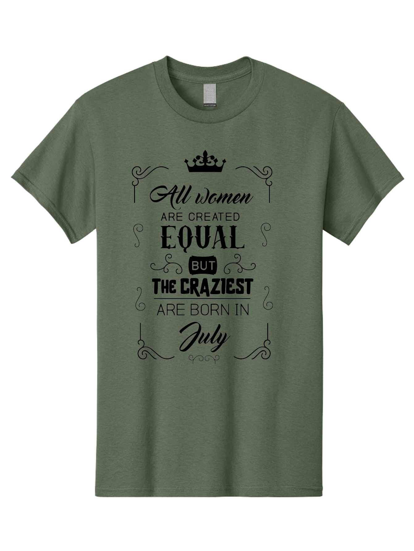 All-Women-Are-Created-Equal-2 Men'S Graphic Tee, 100% Cotton, Comfortable Casual Summer Wear, Machine Washable, Women Empowerment, Inspirational Quote, Funny Saying, July Born, Crazy Women, Motivational Text, Feminine Strength, Bold Statement, Aac462 27