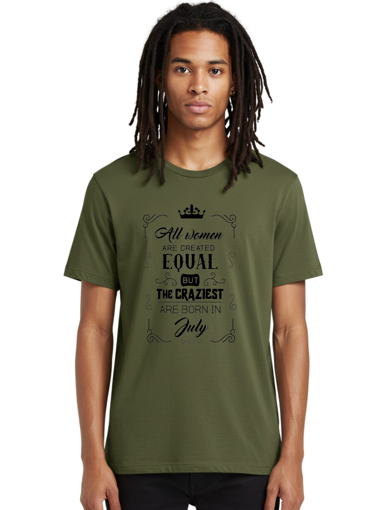 All-Women-Are-Created-Equal-2 Men'S Graphic Tee, 100% Cotton, Comfortable Casual Summer Wear, Machine Washable, Women Empowerment, Inspirational Quote, Funny Saying, July Born, Crazy Women, Motivational Text, Feminine Strength, Bold Statement, Aac462 28