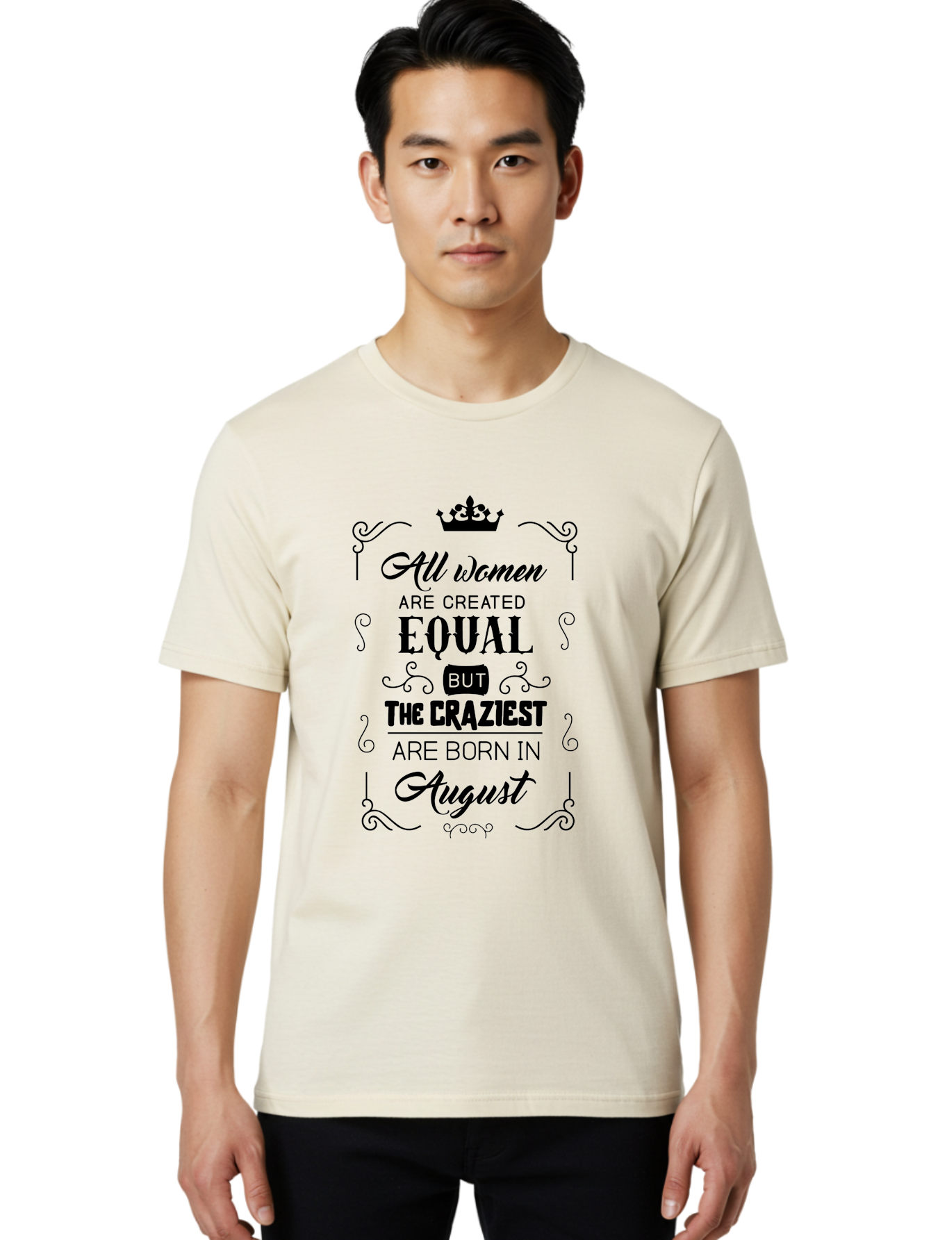 All-Women-Are-Created-Equal Men'S Graphic Tee, 100% Cotton, Comfortable Casual Summer Wear, Machine Washable, Empowering Female Quotes, Women Empowerment, Inspirational Quotes For Women, August Born, Female Pride, Motivational Quotes Aac463 28